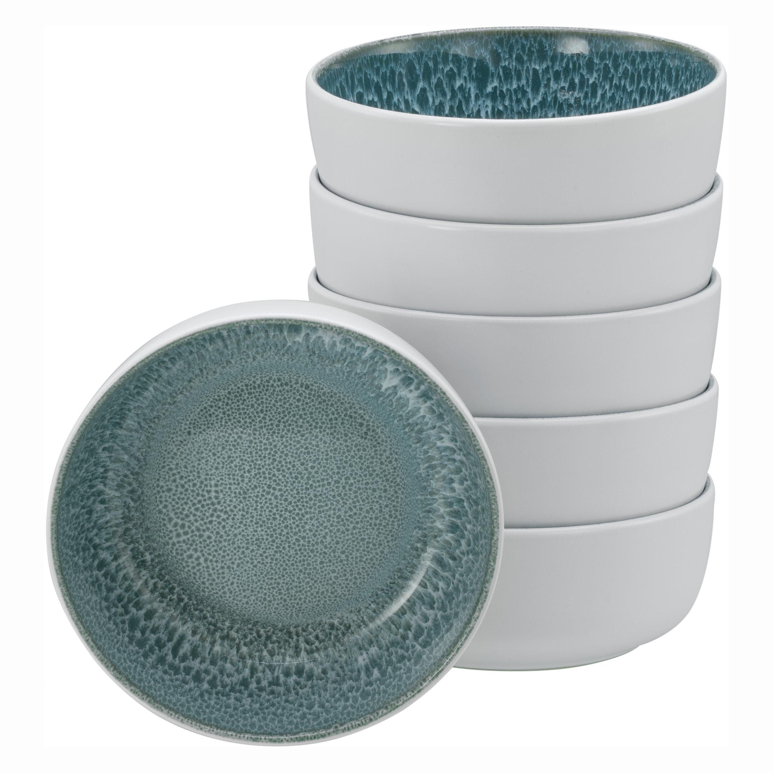 OTTO HOME Müslischale Set 6-tlg. Steinzeug weiß eisblau