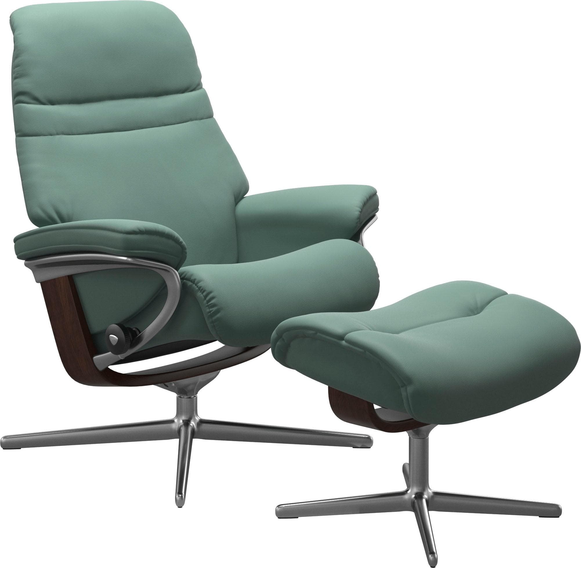 STRESSLESS Sunrise Relaxsessel Grün Leder PALOMA mit Hocker