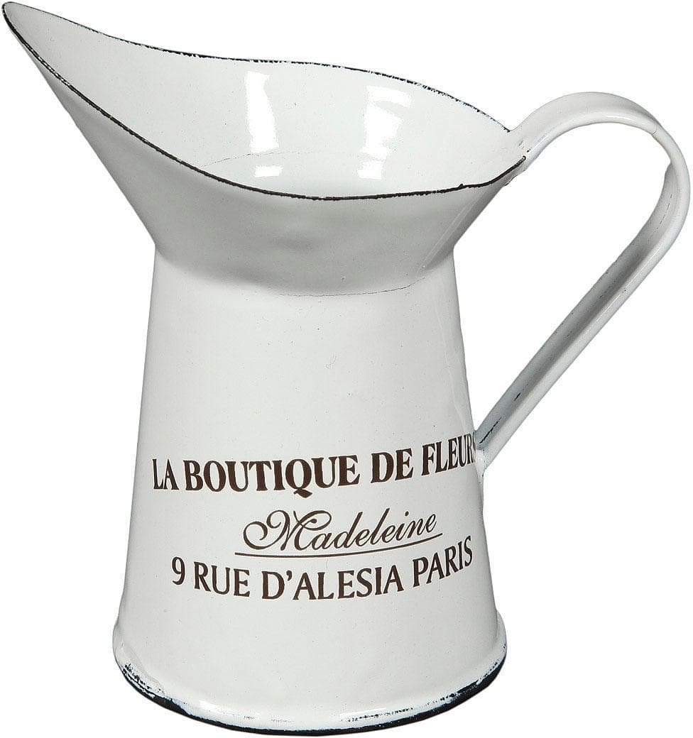 AMBIENTE HAUS Krug aus Emaille klein in Antikweiß