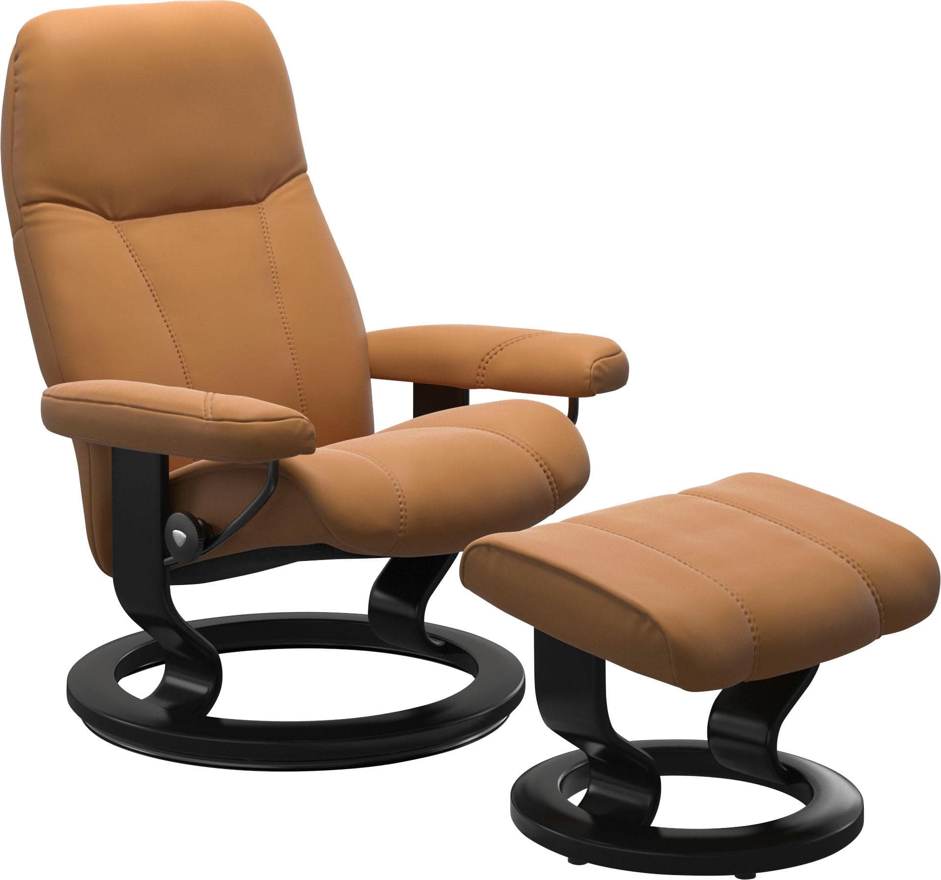 STRESSLESS Consul Relaxsessel Leder new caramel mit Hocker