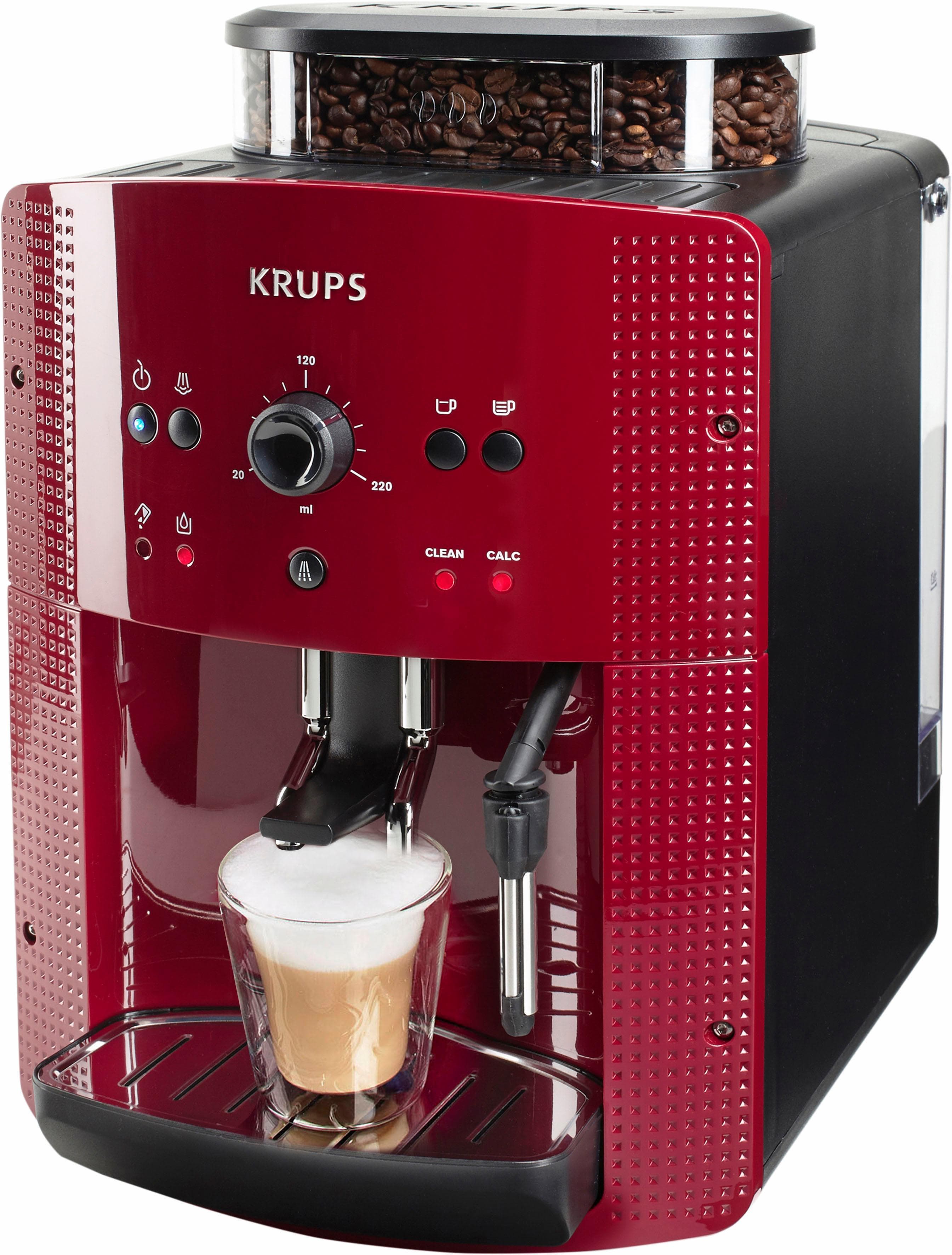 KRUPS Kaffeevollautomat EA8107 Arabica rot Bordeaux