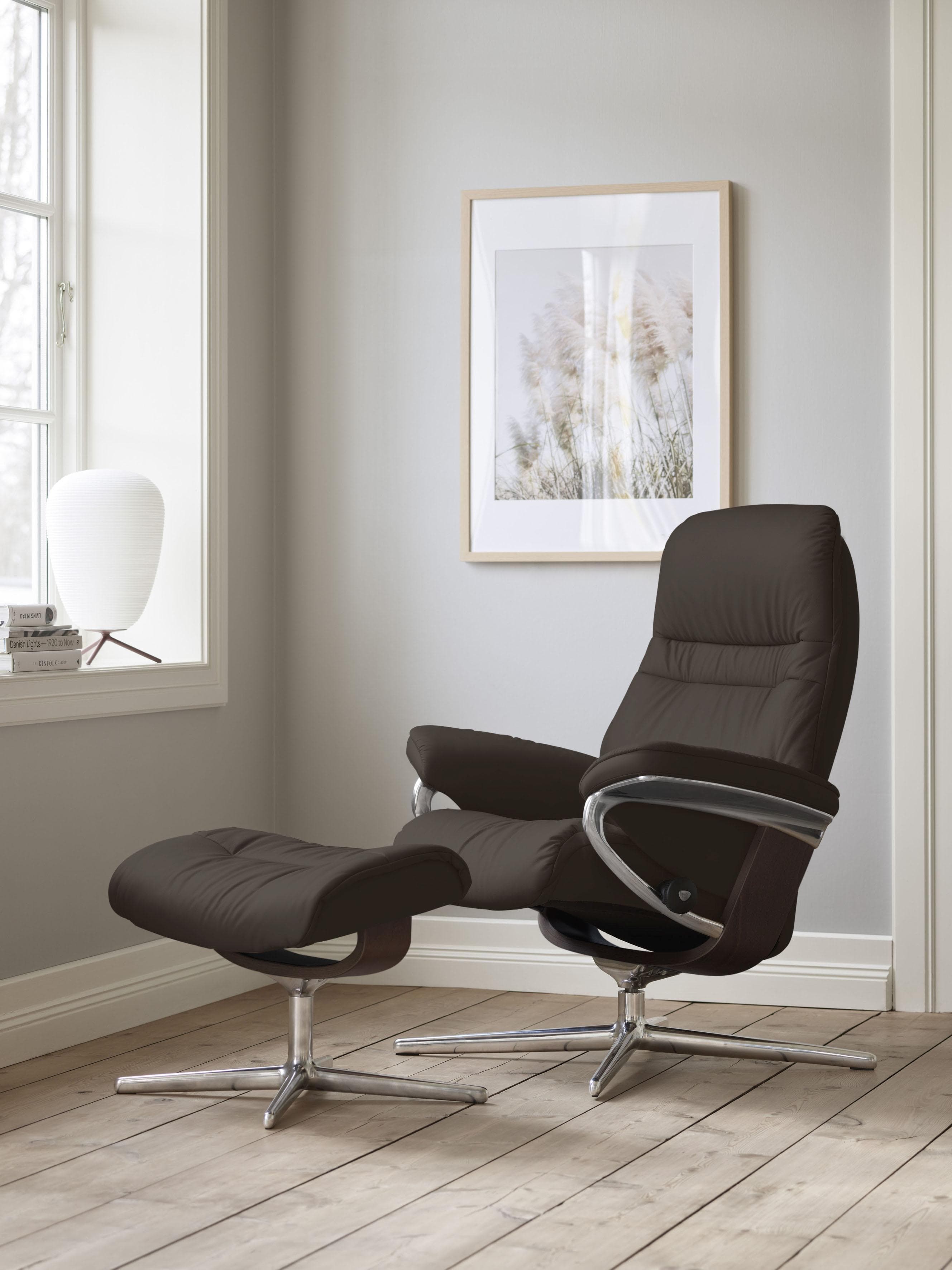 STRESSLESS Sunrise Relaxsessel Braun Leder BATICK mit Hocker