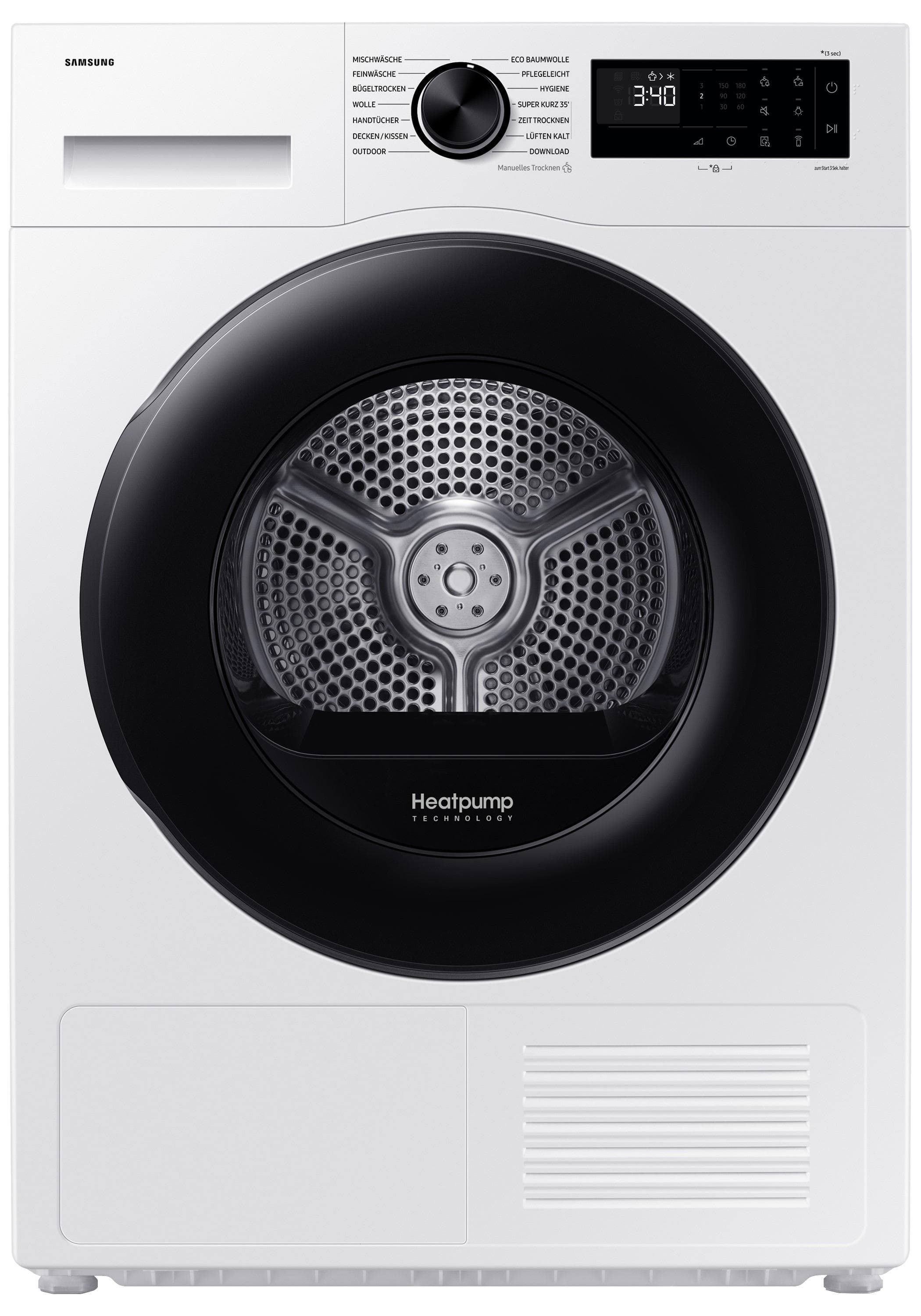 SAMSUNG Wärmepumpentrockner DV9EDG52A0AEEG Optimal Dry Intelligent Trocknen mit Sensoren