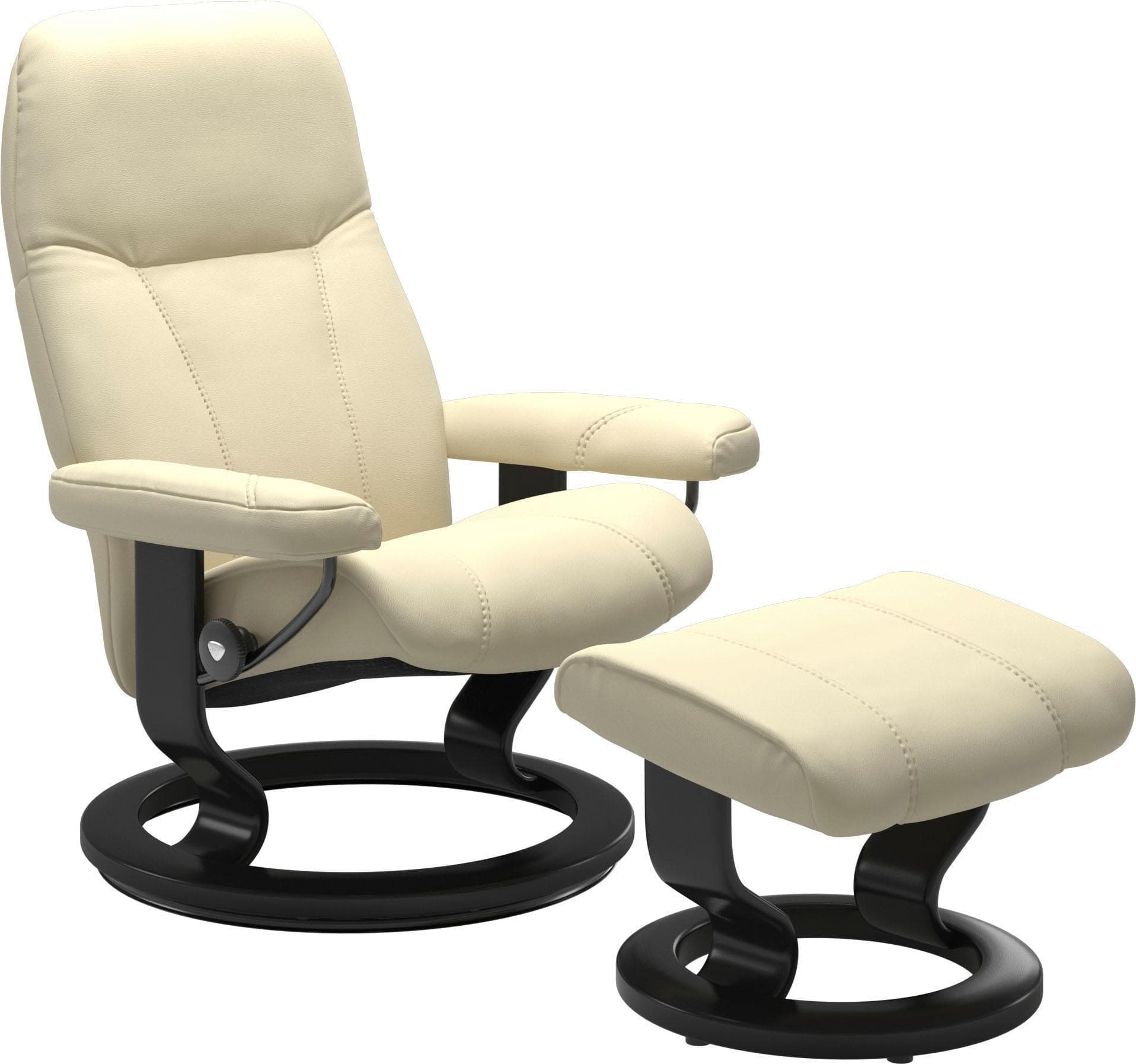 STRESSLESS Consul Relaxsessel Beige Leder mit Hocker