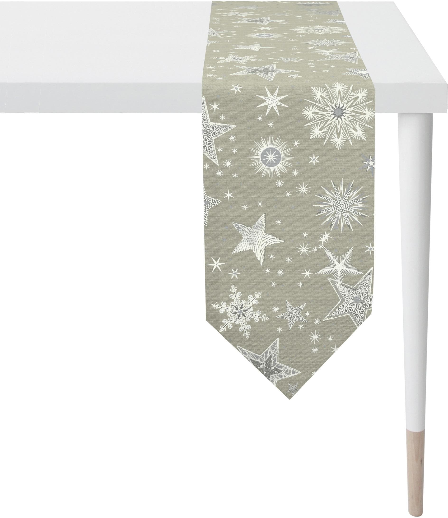 Apelt Tischband Christmas Elegance Taupe Silber Jacquard