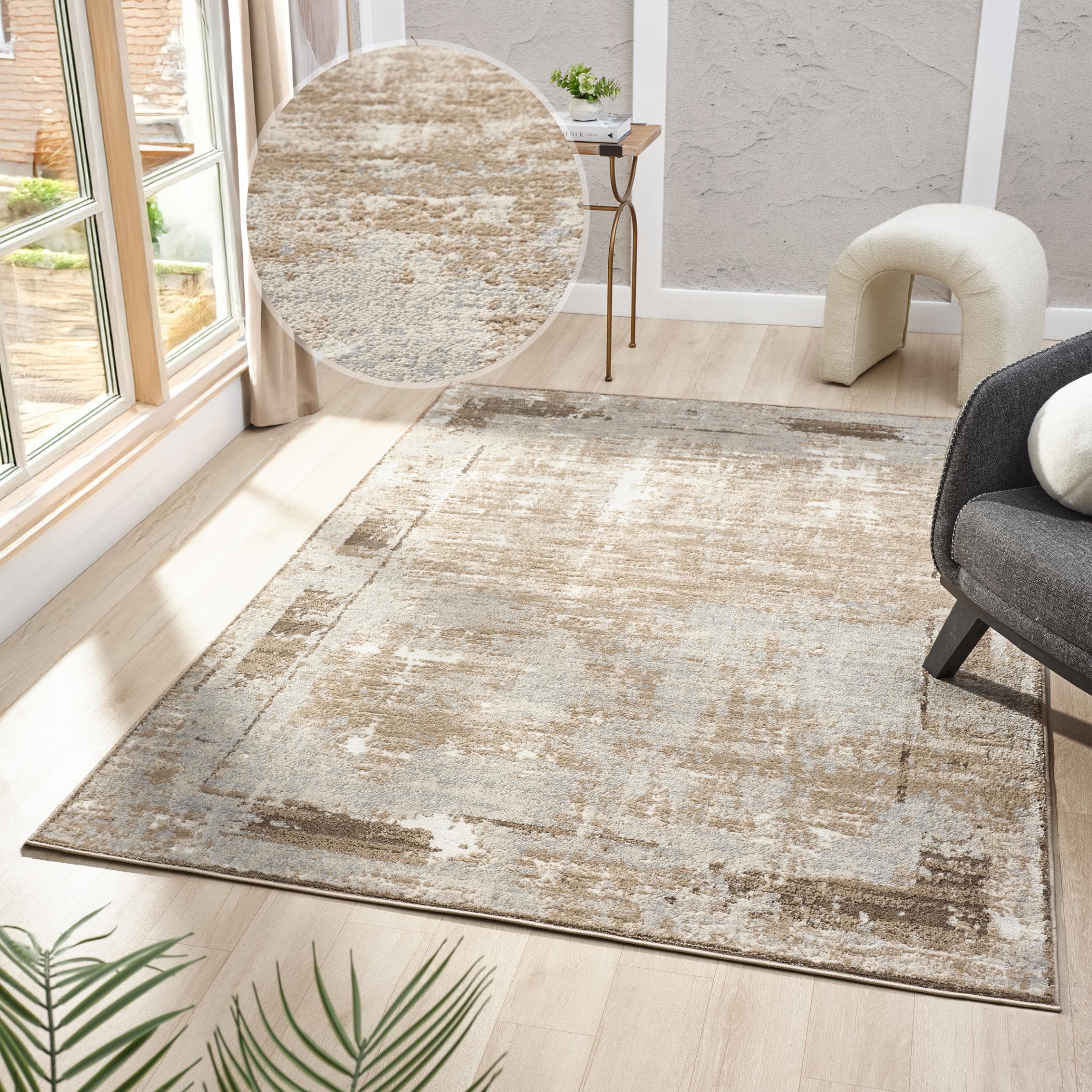 Vintage-Teppich Braun, 120x180 cm, Kunstfaser