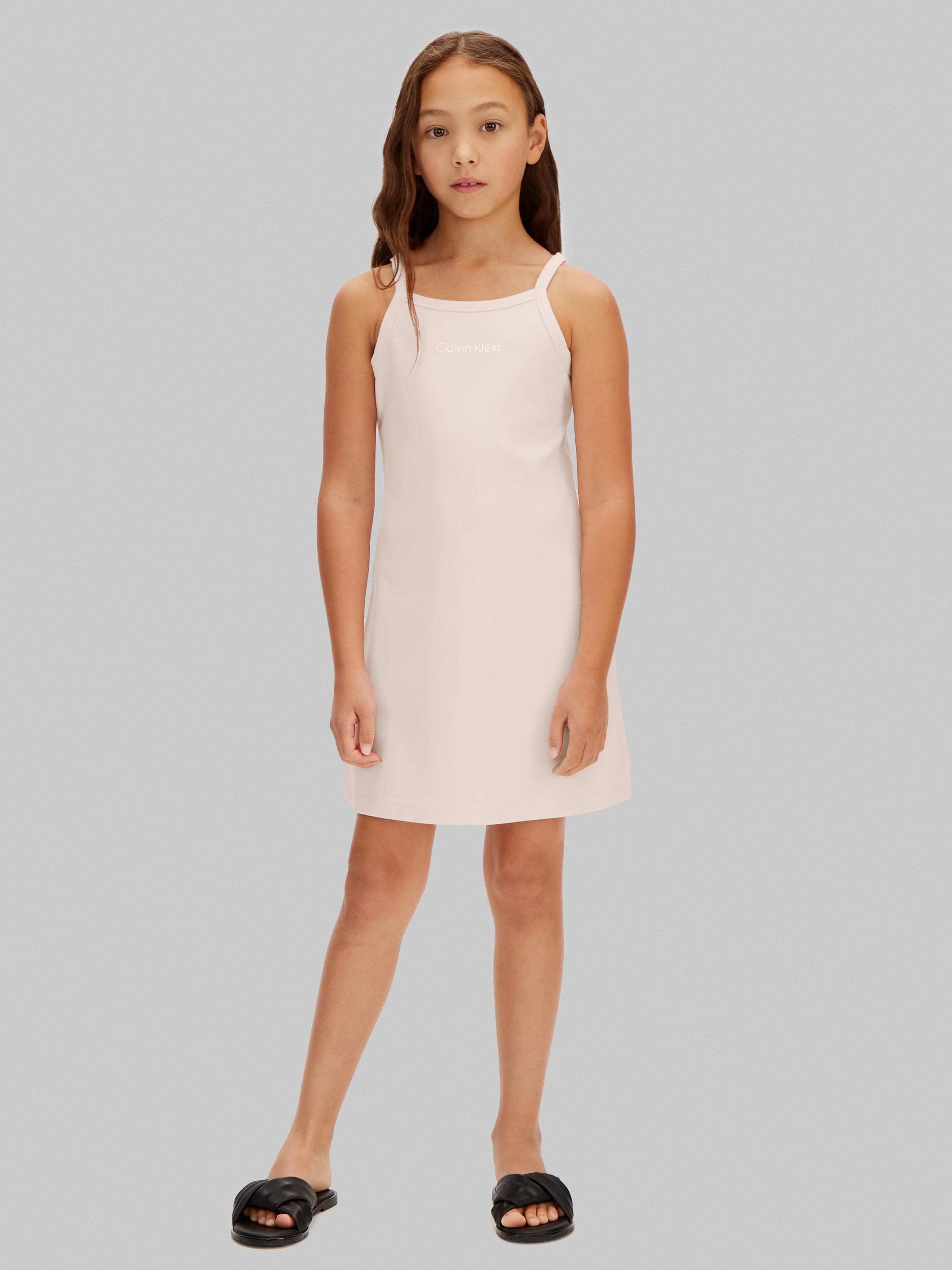 CALVIN KLEIN JEANS Trägerkleid Pearl unifarben kurz