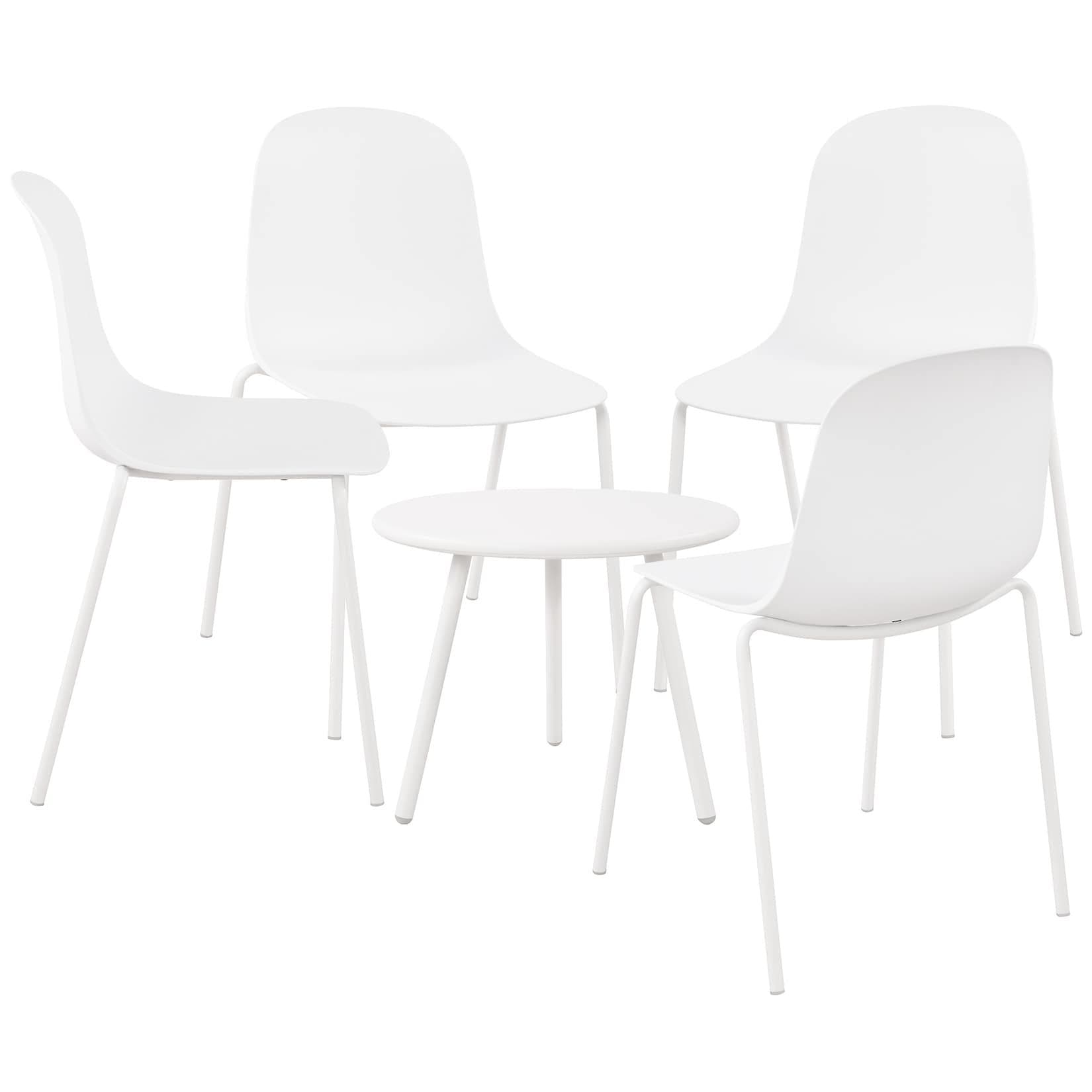 CLP 4er Sitzgruppe Berdin Garten-Set 4x Stuhl stapelbar und 1x Tisch
