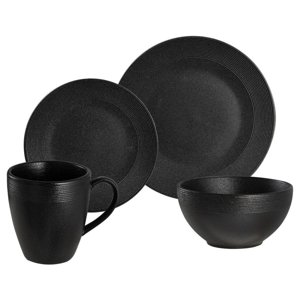 Novel Kombiservice 16-tlg. Schwarz Keramik