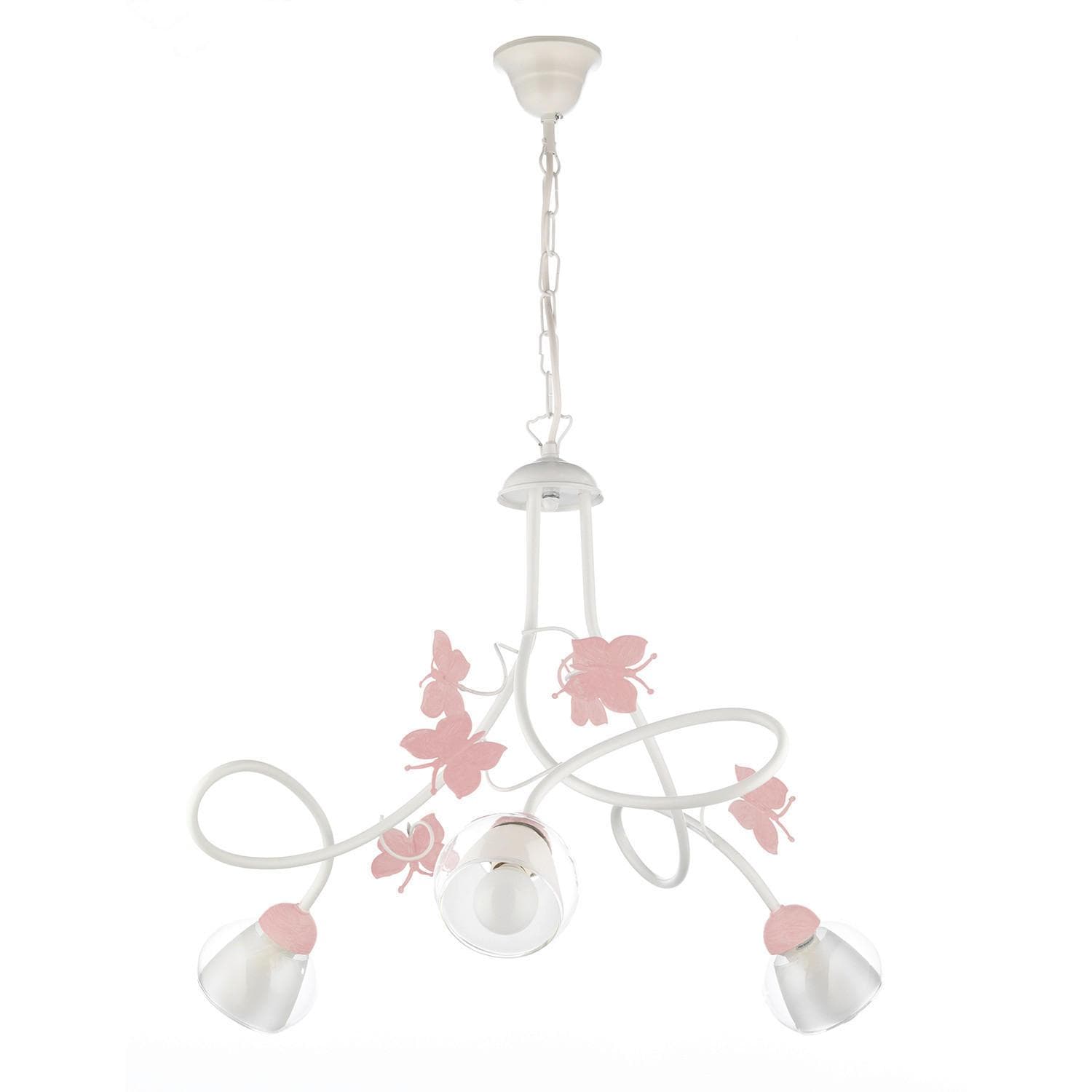 Kinderhängeleuchte Butterfly Weiß/Pink 6 Watt