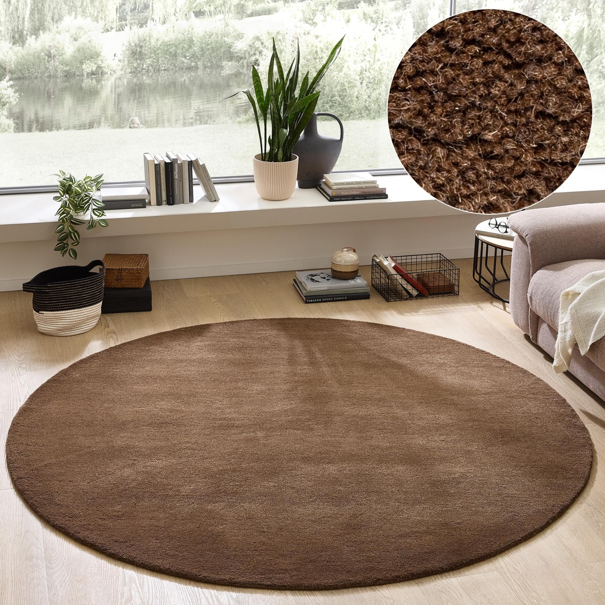 Wollteppich MY HOME Gabbo Natur Handgefertigt Braun