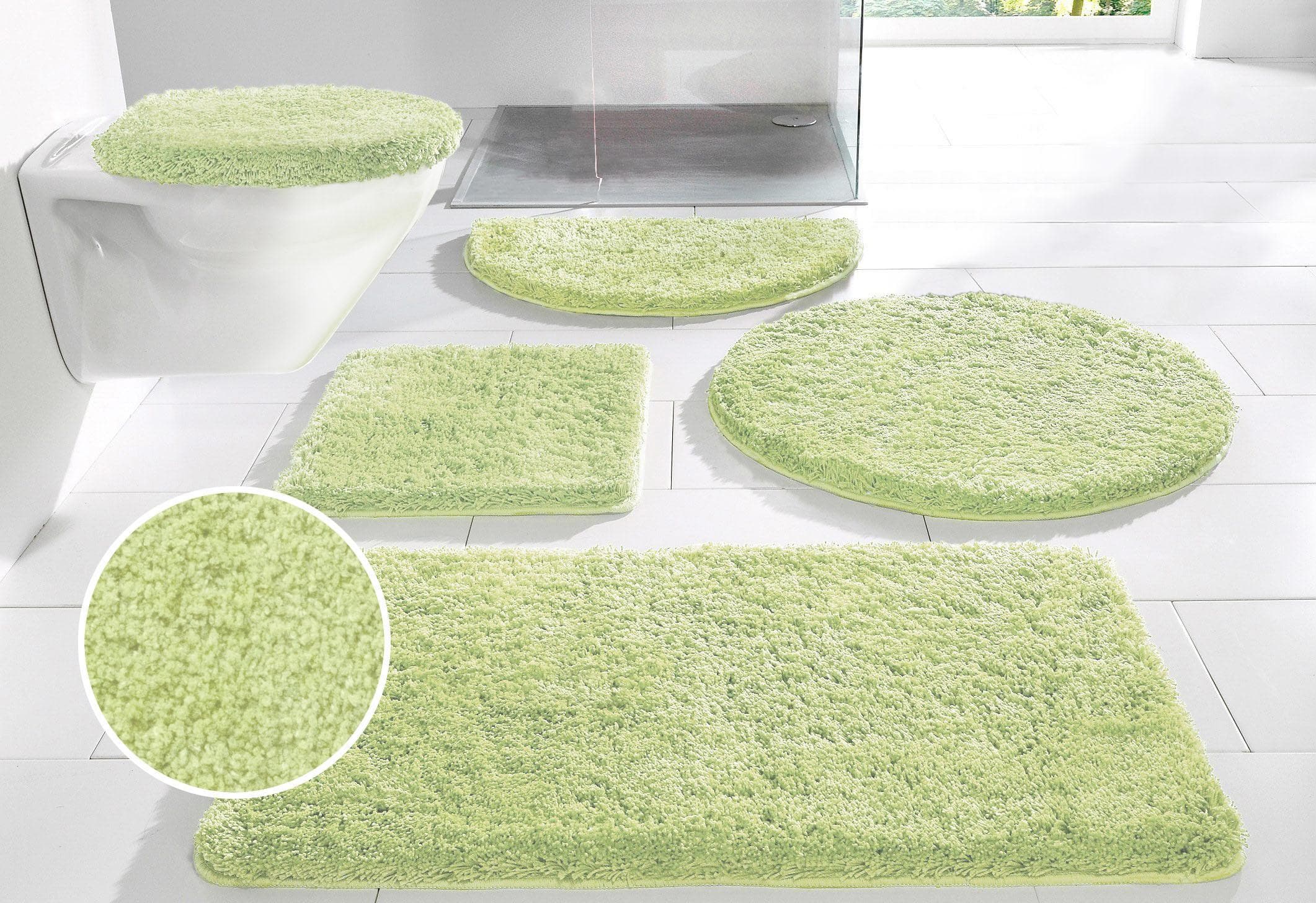 Badematte MY HOME Sanremo Badvorleger Badezimmer Teppich Grün Polyester
