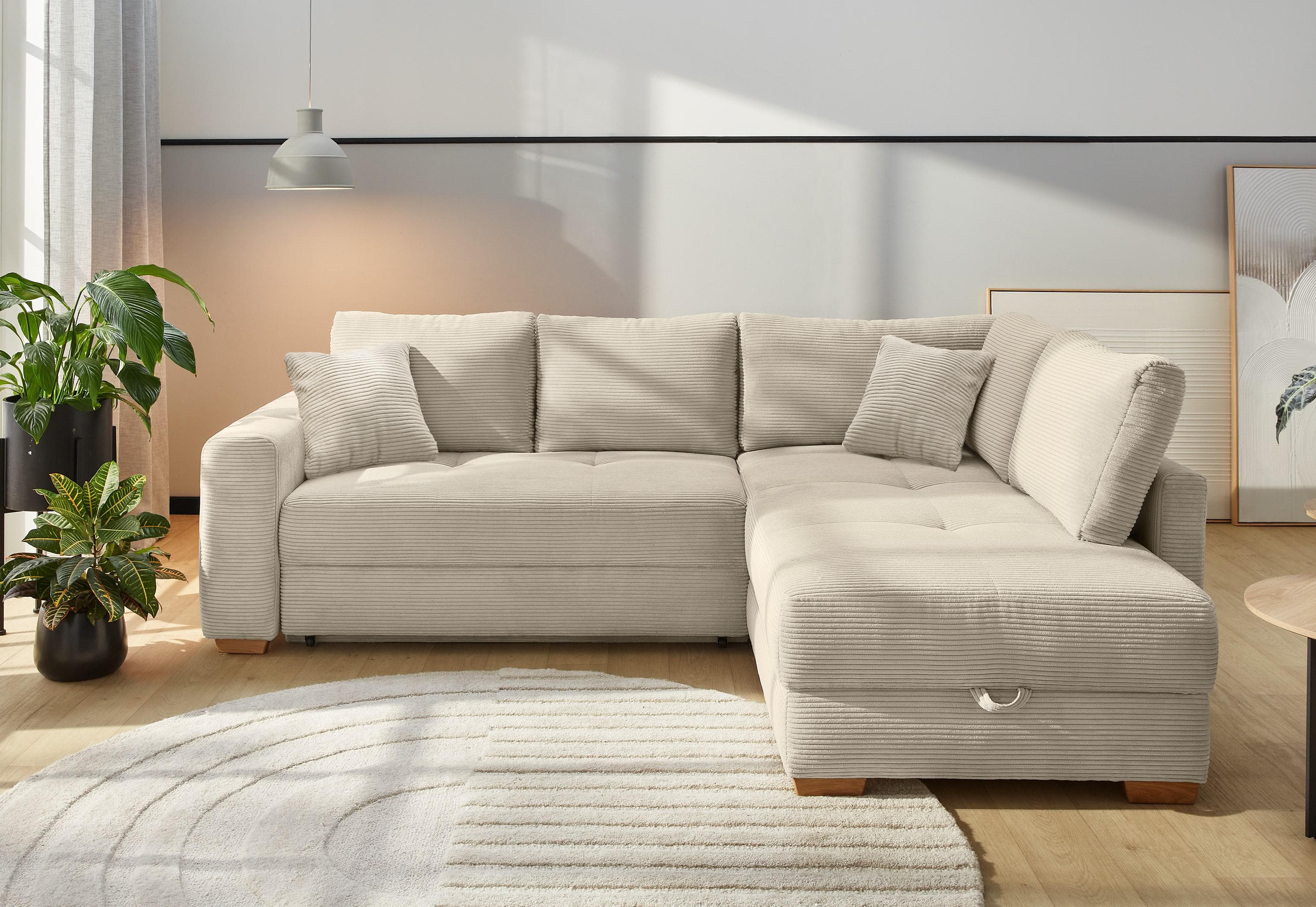 Jockenhöfer Gruppe Sunset Ecksofa: Flexibles Dauerschlafsofa mit Federkern & Kaltschaumtopper