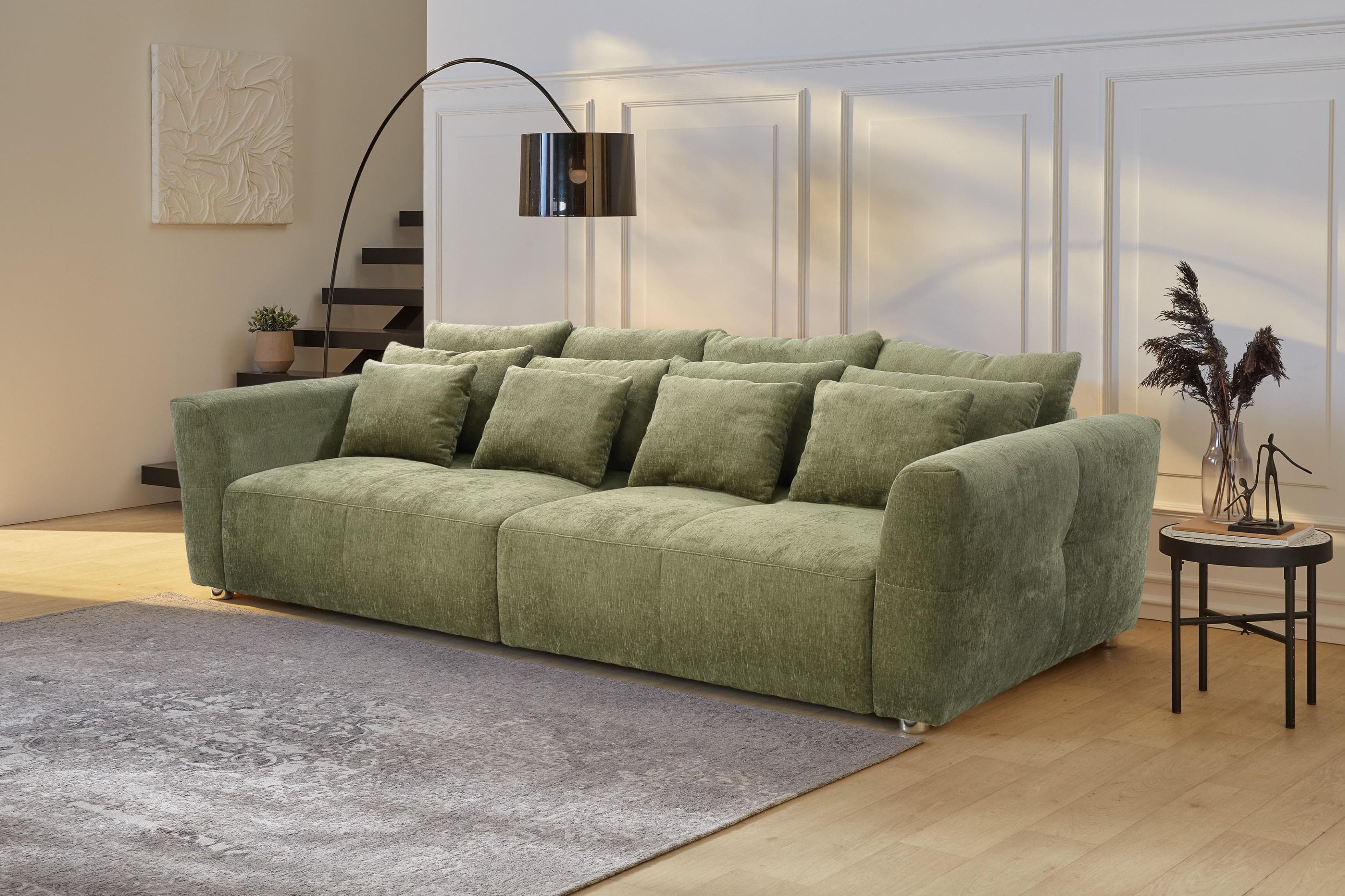 Jockenhöfer Big-Sofa Gulliver Grün mit Federkernpolsterung