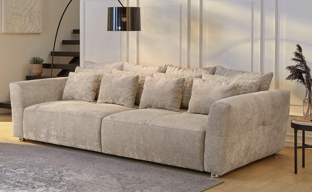 Jockenhöfer Gruppe Gulliver Big-Sofa Beige Grau Chenille