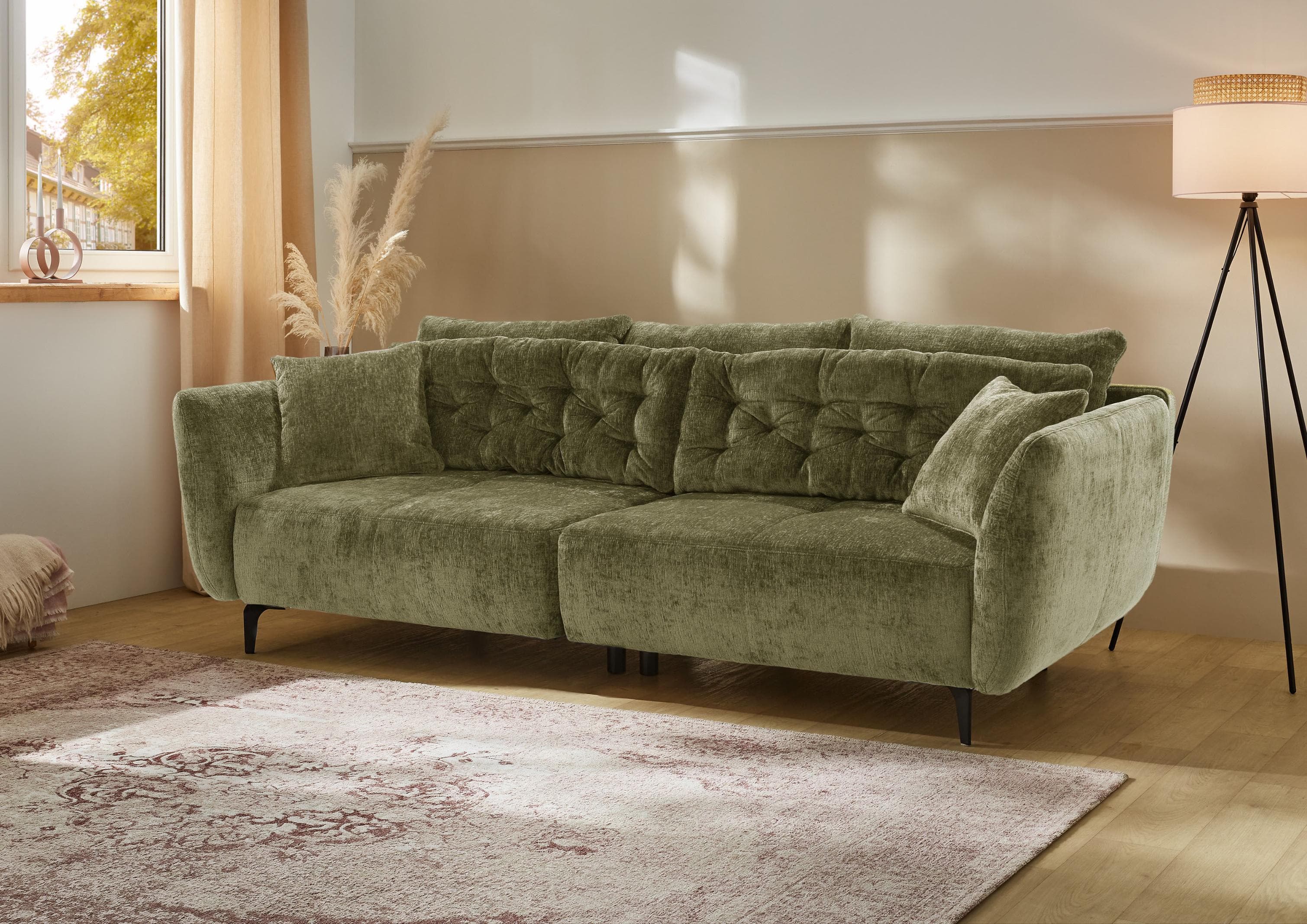 Big-Sofa JOCKENHÖFER GRUPPE Spa Retro-Look Grün 251 cm