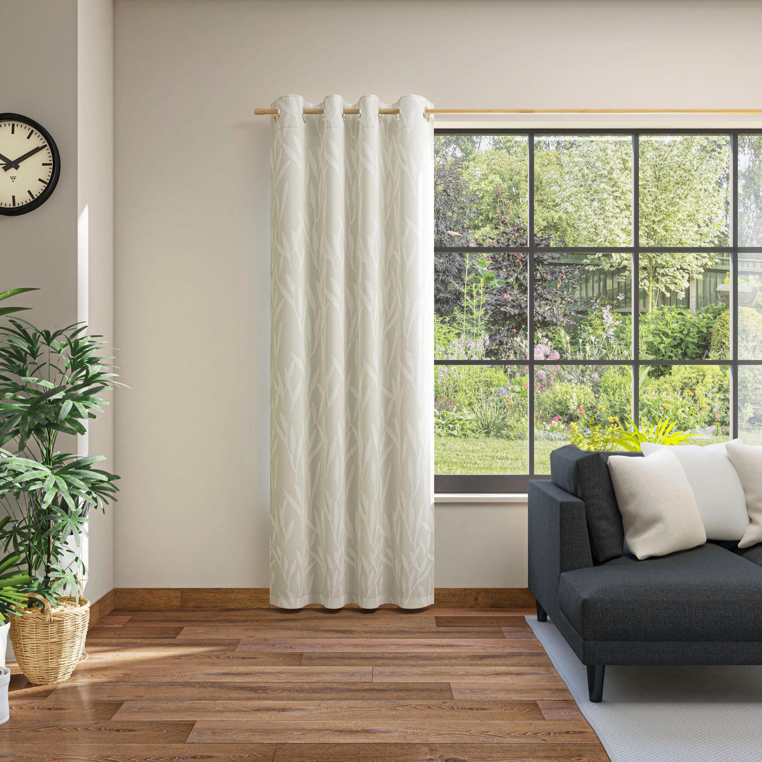 NEUTEX FOR YOU Vorhang Arosa Eco Wollweiß Floral Blickdicht