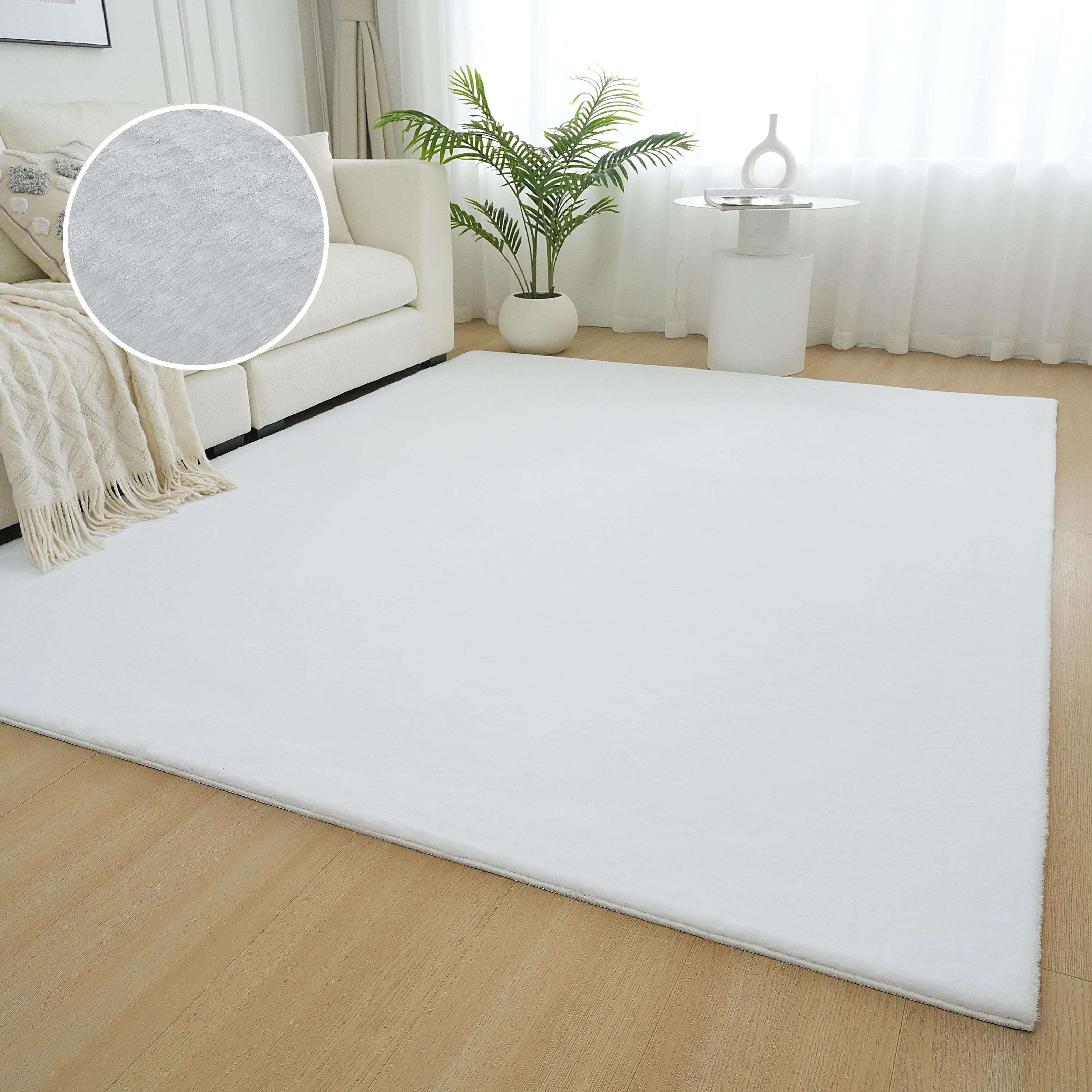 OTTO HOME Balu Kunstfellteppich Weiß Modern Uni-Design