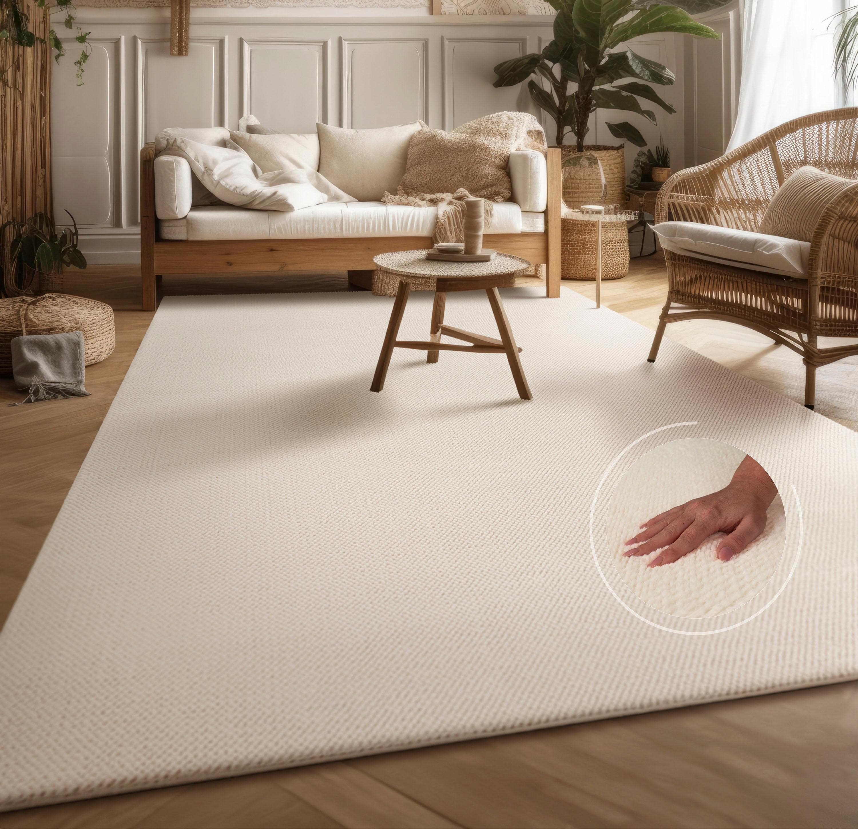 Moderner Teppich im Scandi Design, beige, grau, anthrazit