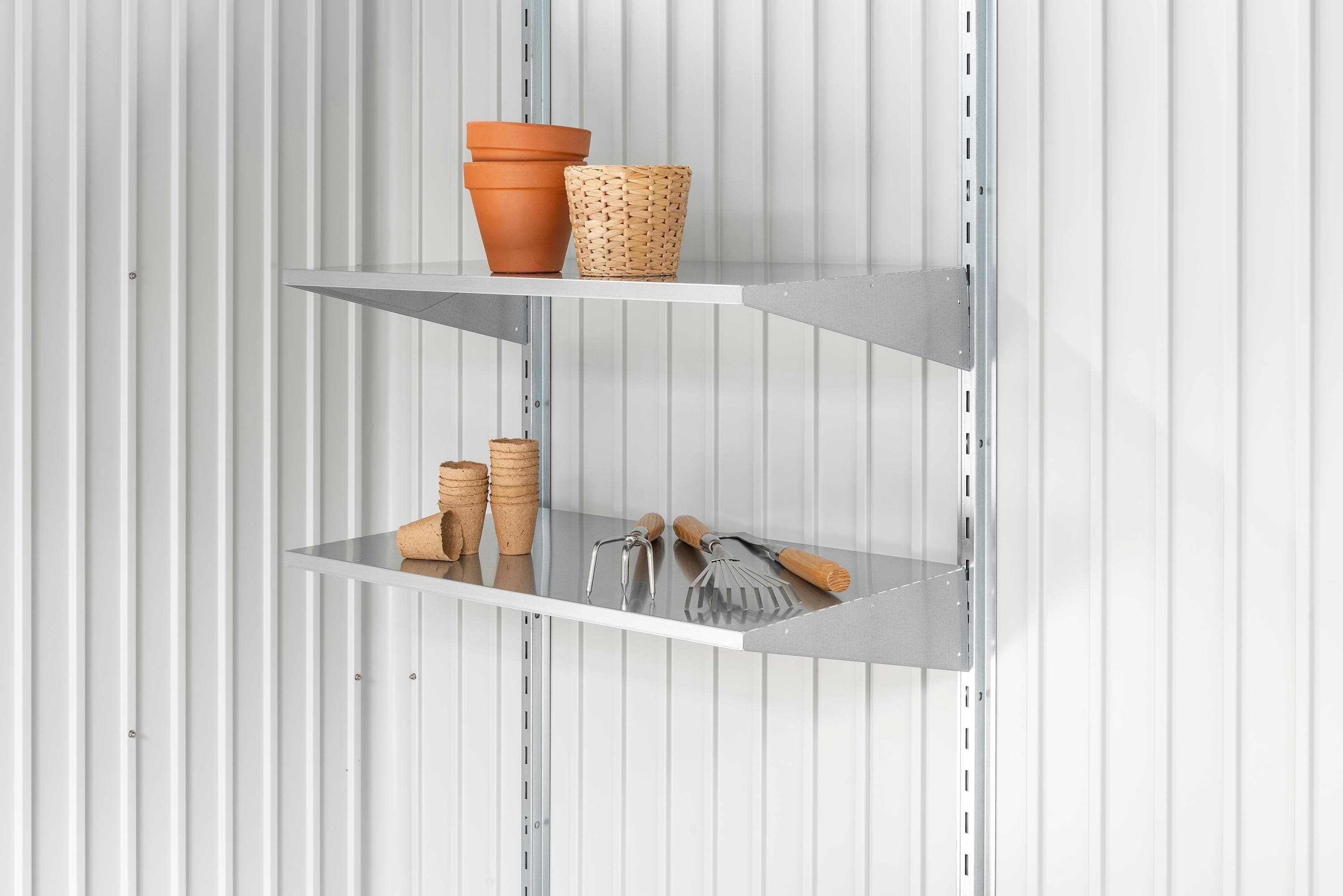 BioHort Wandregal Silber Stahl