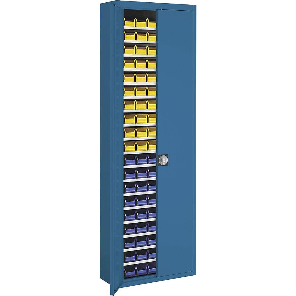 mauser Magazinschrank mit Sichtlagerkästen Grau/Blau