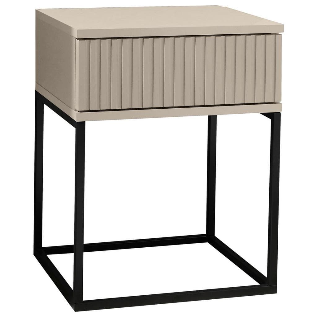 Livetastic Nachtschrank Schwarz Kaschmir Metall Holzwerkstoff