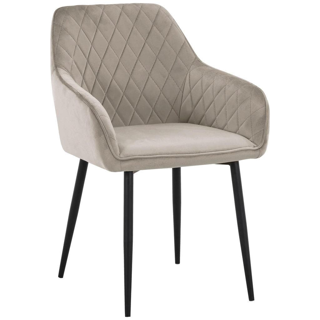 Novel Armlehnstuhl Schwarz Taupe Metall Textil Rundrohr Stoffauswahl Esszimmerstühle