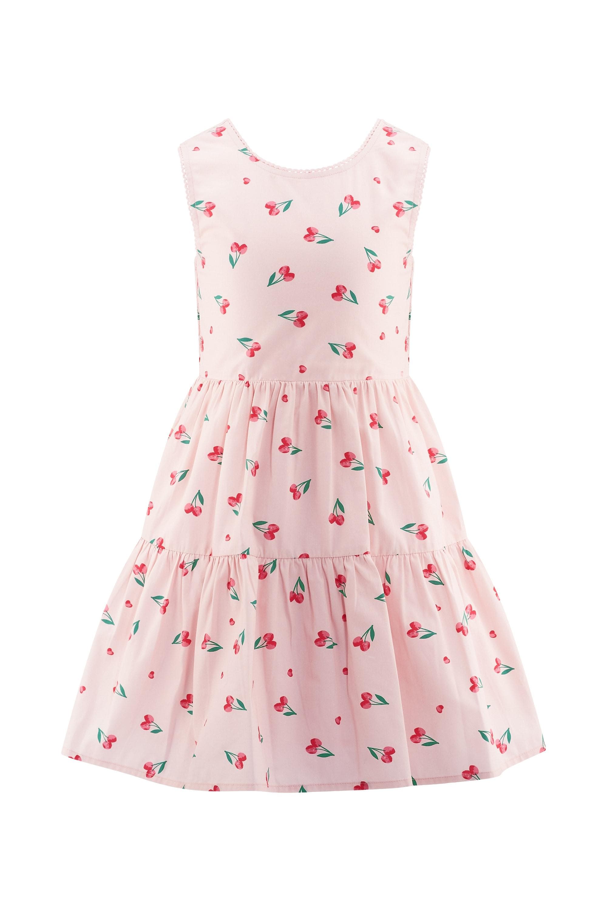 happy girls Sommerkleid Mädchen Baumwolle Kirschdruck Rosa
