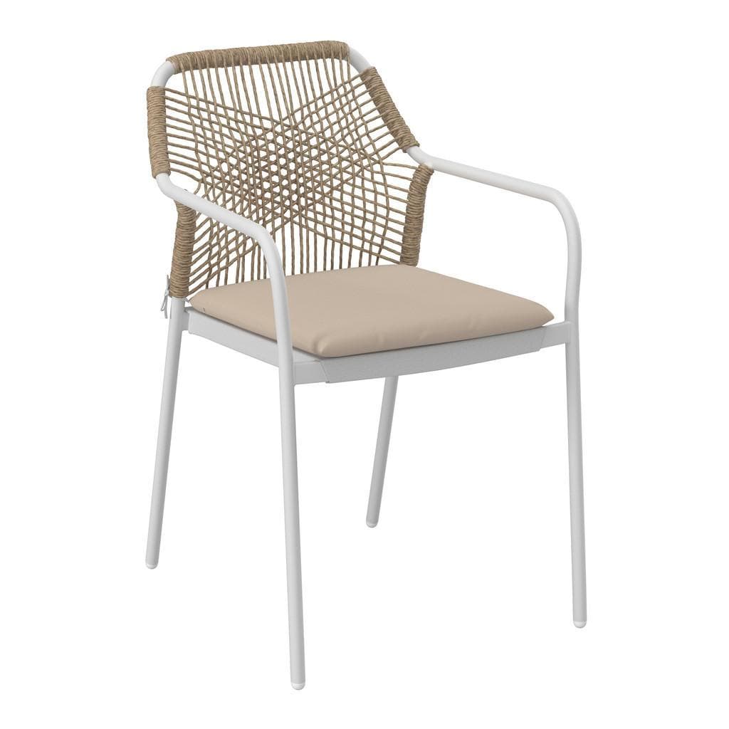 Ambia Garden Gartenstuhl Grau Weiß Metall Kunststoff Textil
