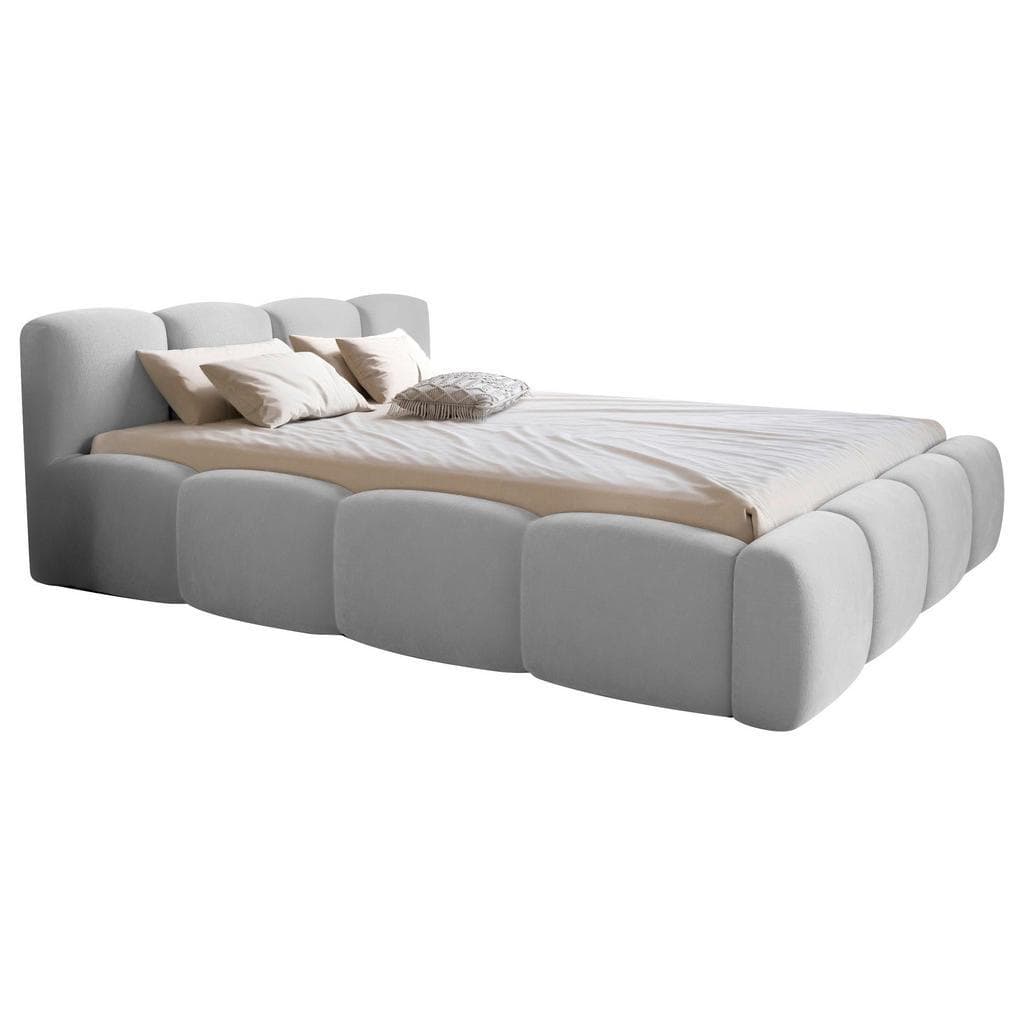 Boxxx Polsterbett Weiß Bettkasten Gepolstertes Kopfteil