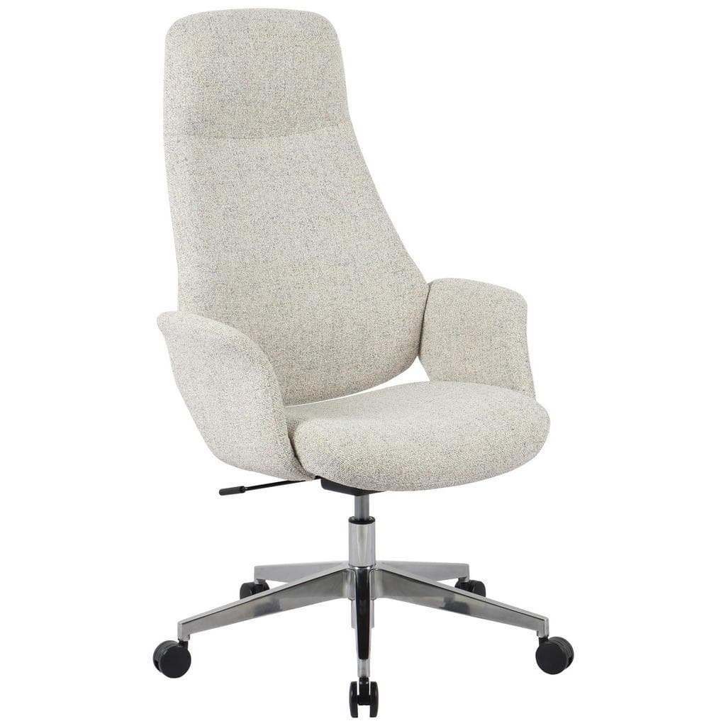 Novel Chefsessel Chrom Beige Metall Textil Drehkreuz