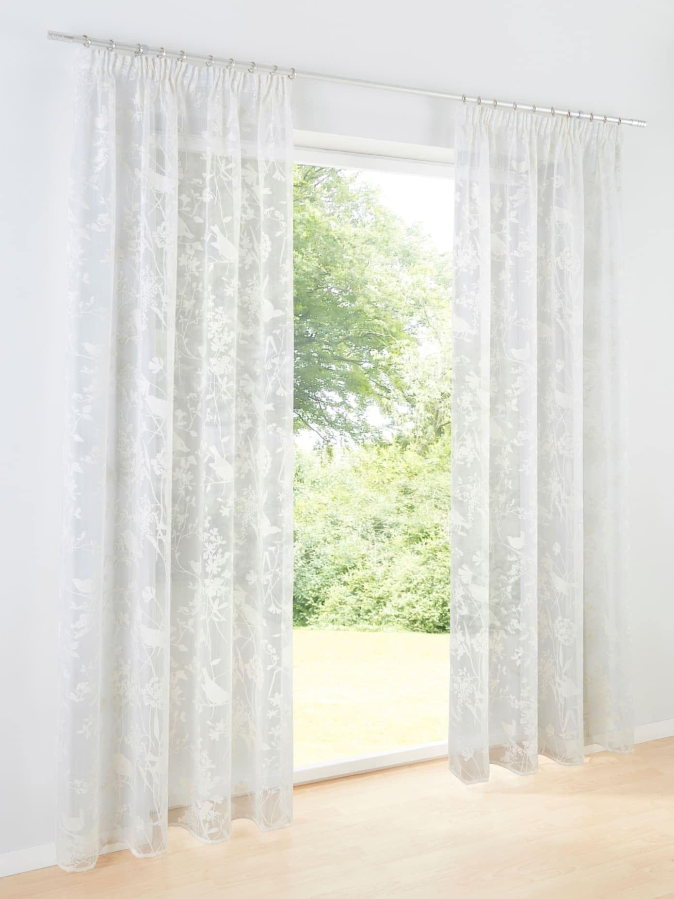 HEINE HOME Gardine Weiß Transparent Leinen Polyester Viskose