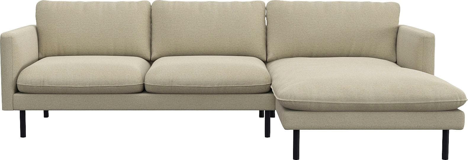 FLEXLUX Ecksofa Bolzano L-Form Beige mit Chaiselongue