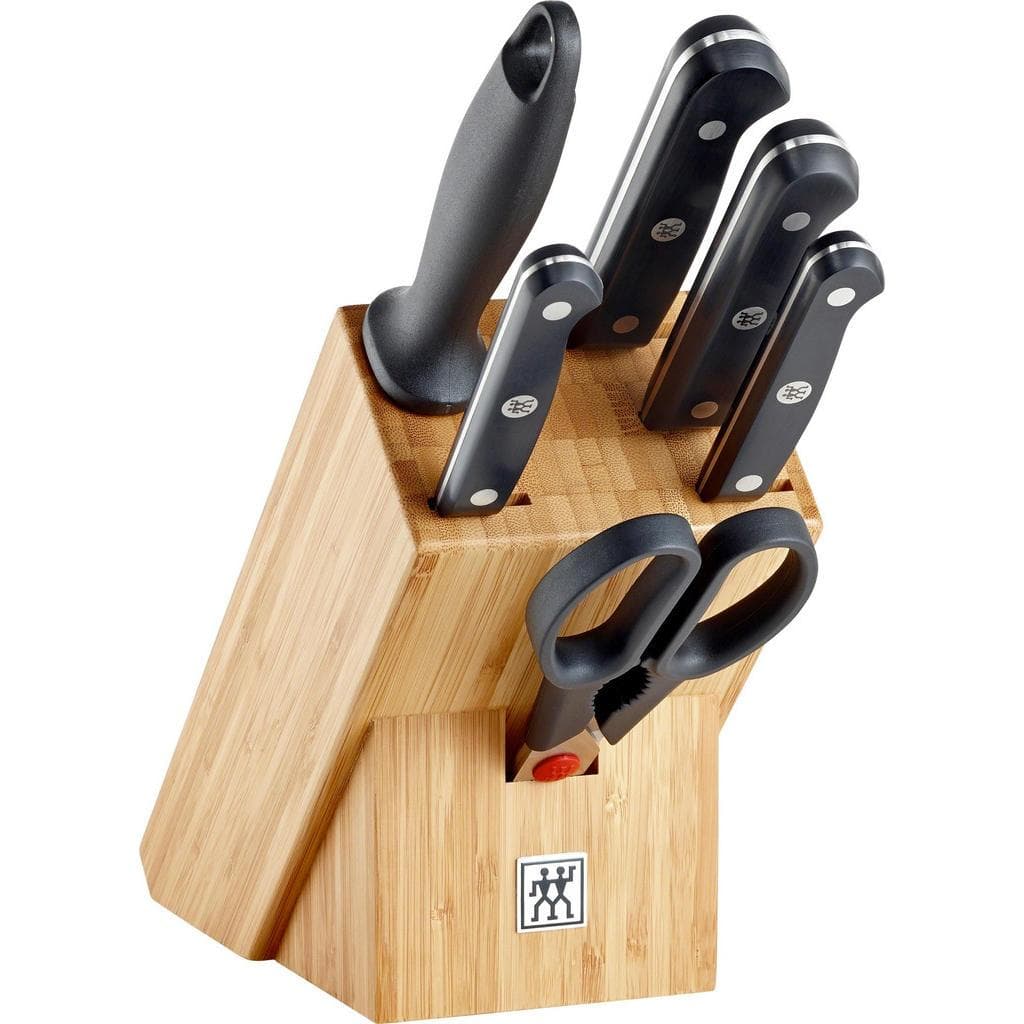 Zwilling Messerblock Gourmet 7-teilig Bambus Braun/Schwarz/Silber