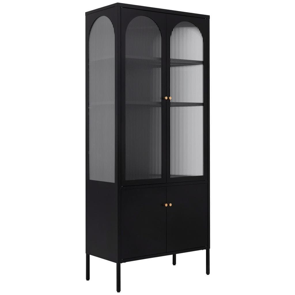 Mid.you Vitrine Schwarz Metall 3 Fächer