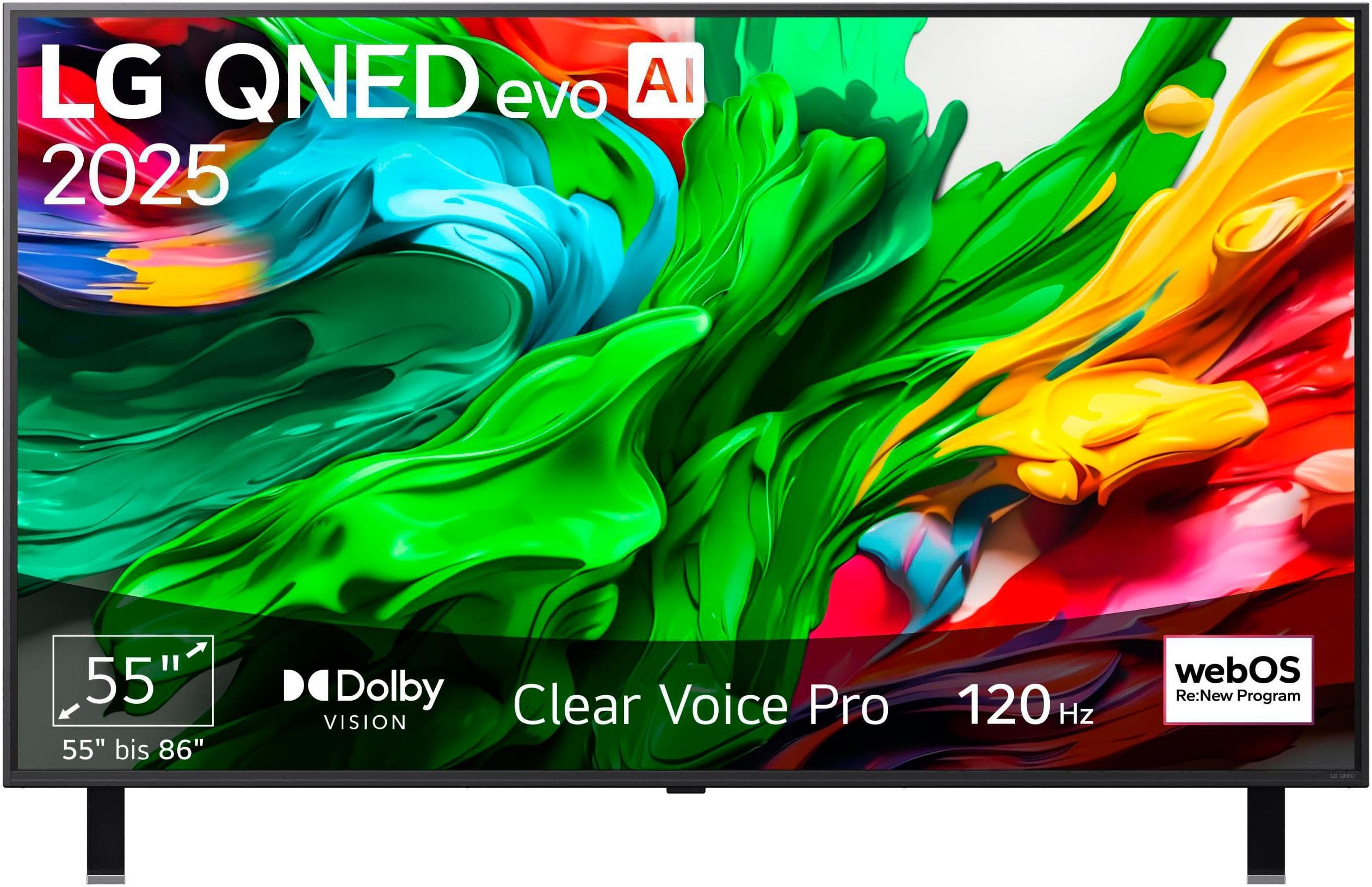 LG Mini-LED Fernseher 55 Zoll QNED 4K Smart TV schwarz