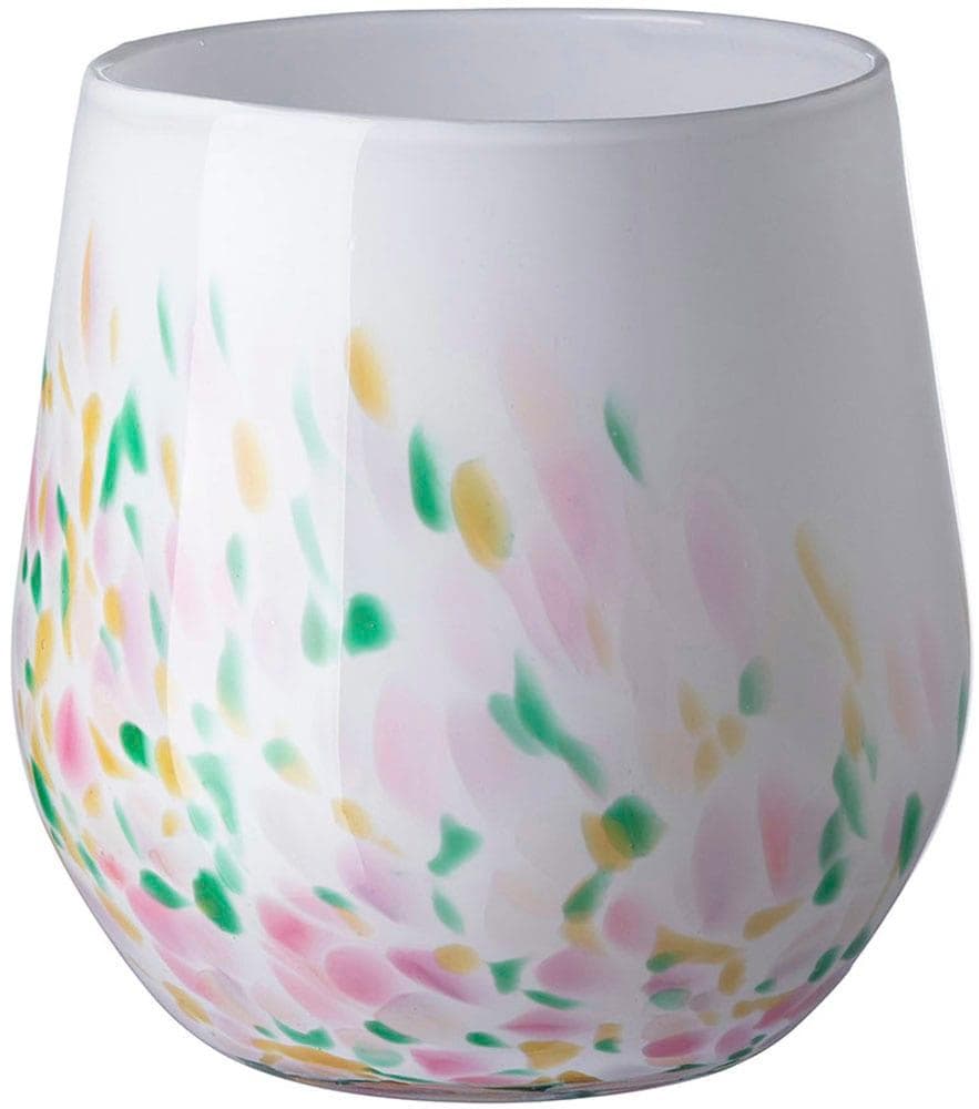 Vase SANJA Opalglas Weiß/Bunt