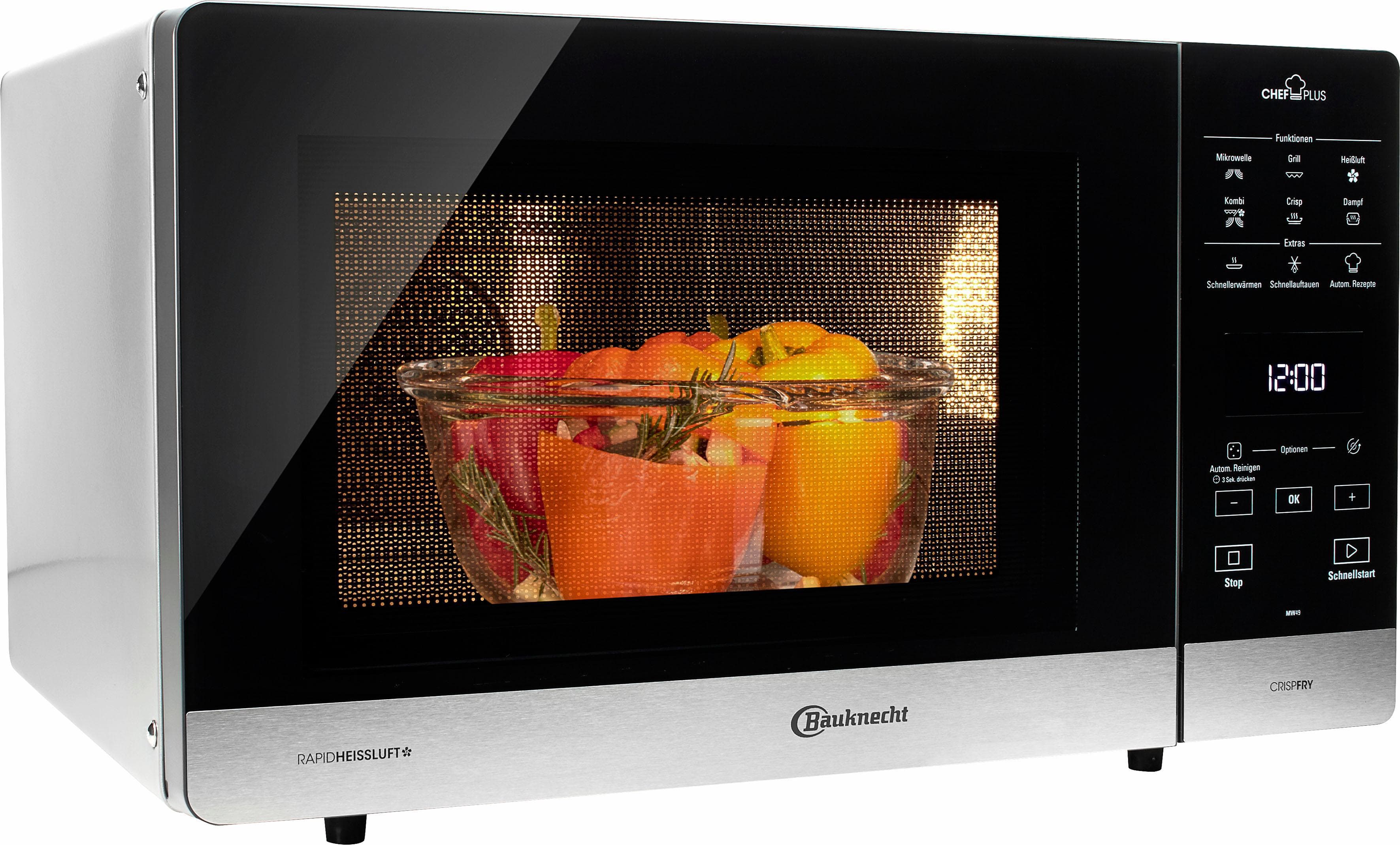 Bauknecht MW 49 SL Mikrowelle 800 Watt Grillfunktion Heißluftfunktion Dampffunktion