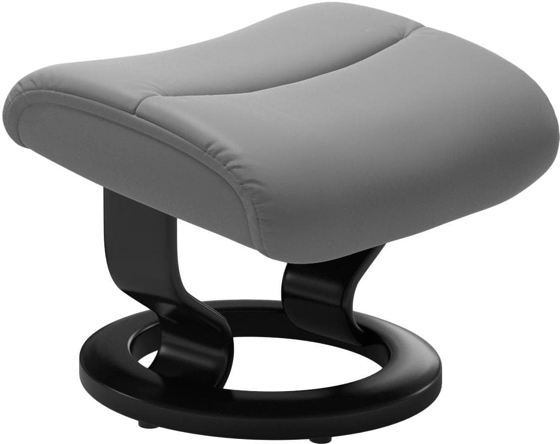 STRESSLESS Fußhocker View Grau Leder BATICK