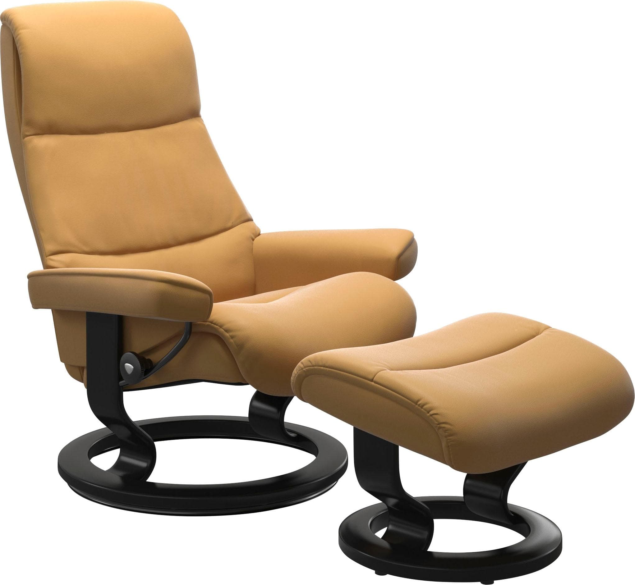 Stressless Fußhocker View honey Leder Classic Base Schwarz