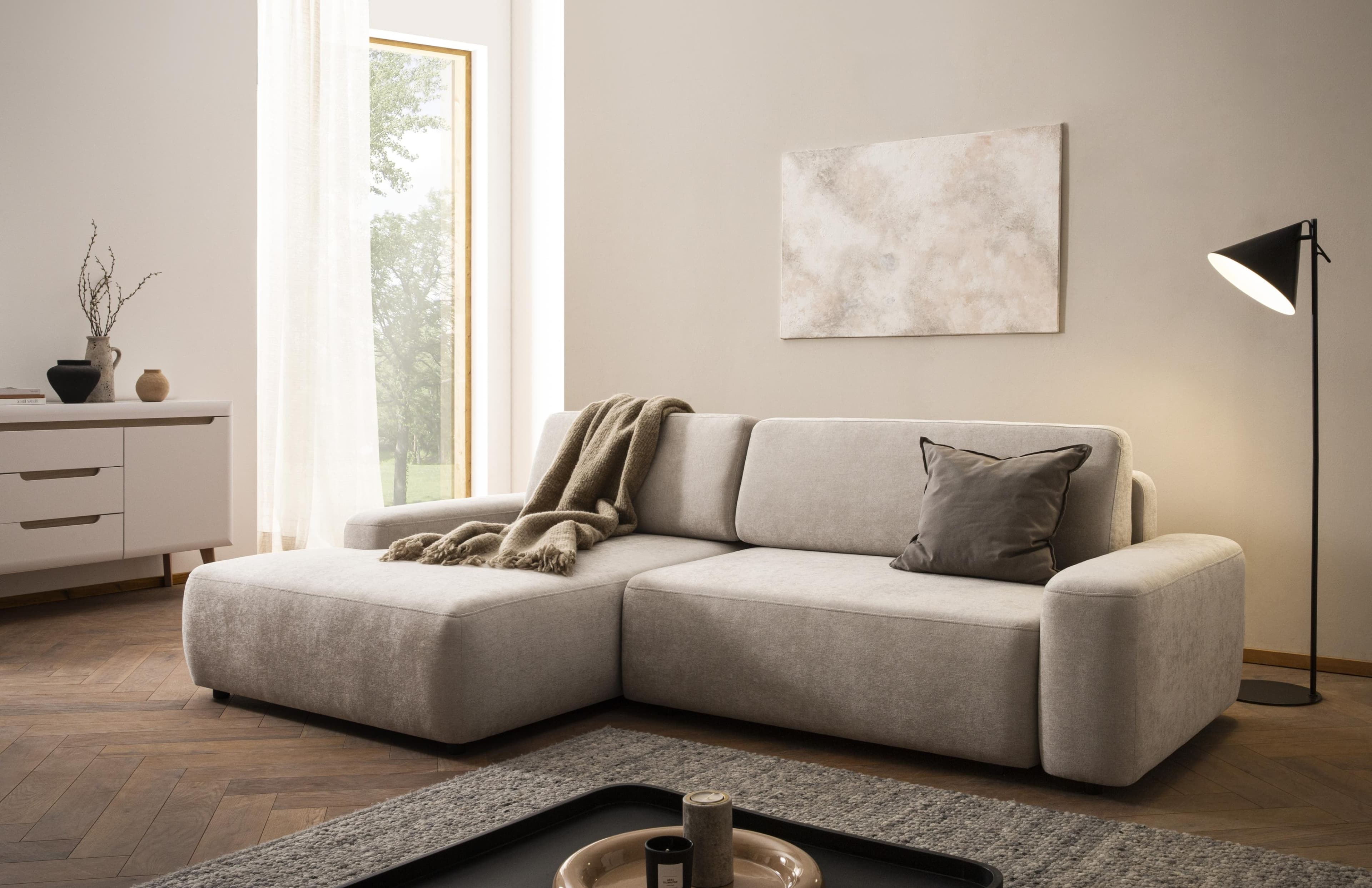 Ecksofa HOME AFFAIRE Torge Beige Schlafsofa