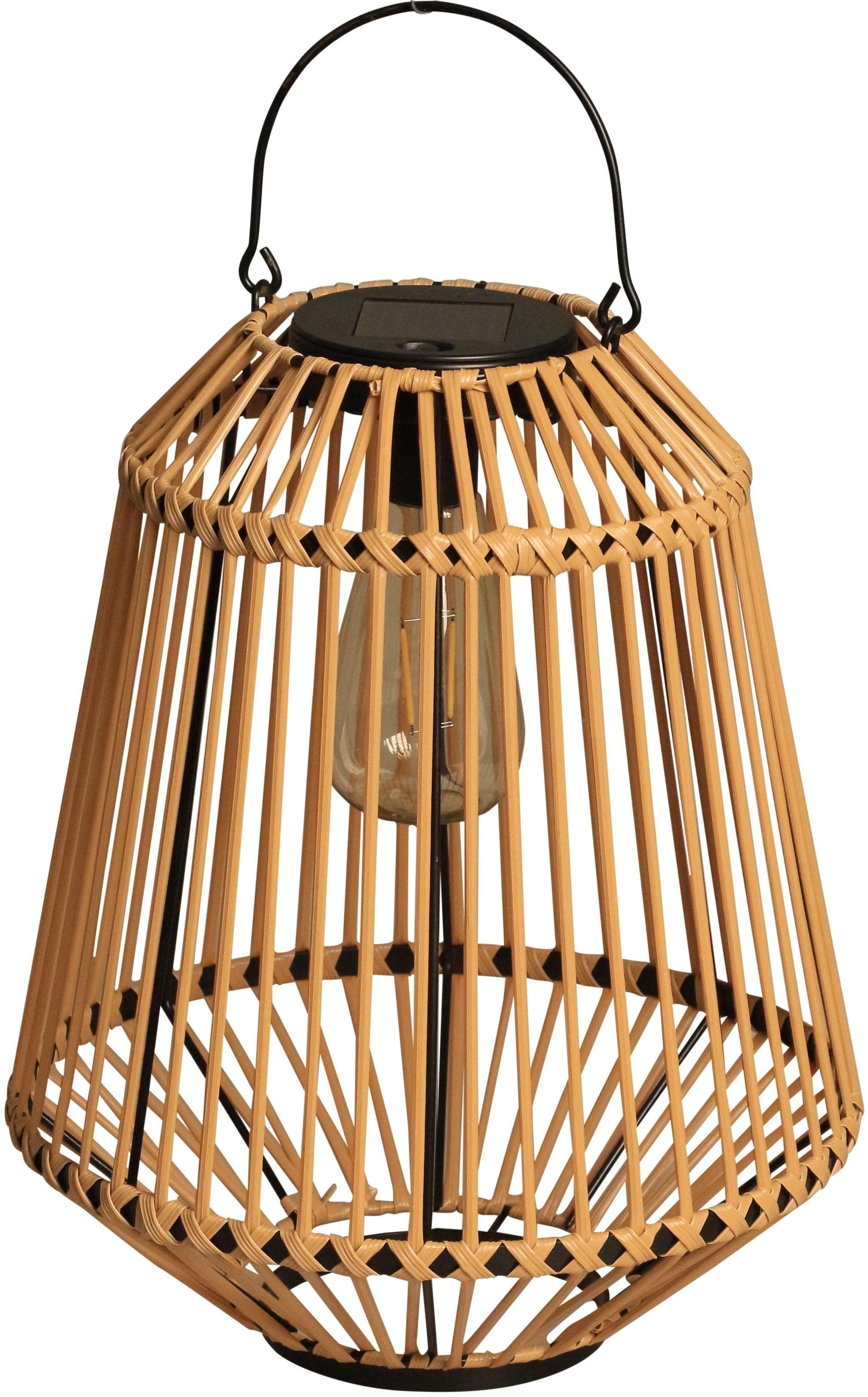 LUXFORM Solar-Tischlampe Ibiza LED Braun Wicker Rattanoptik