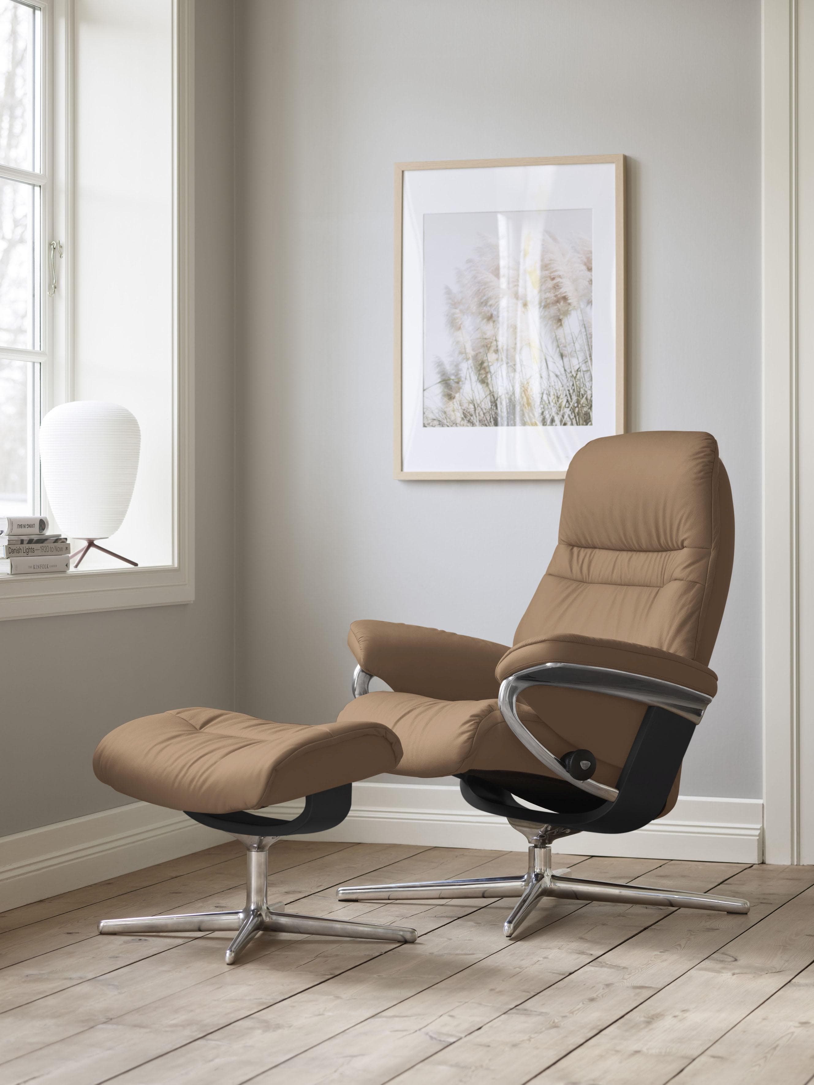 STRESSLESS Sunrise Relaxsessel Braun Leder BATICK mit Hocker