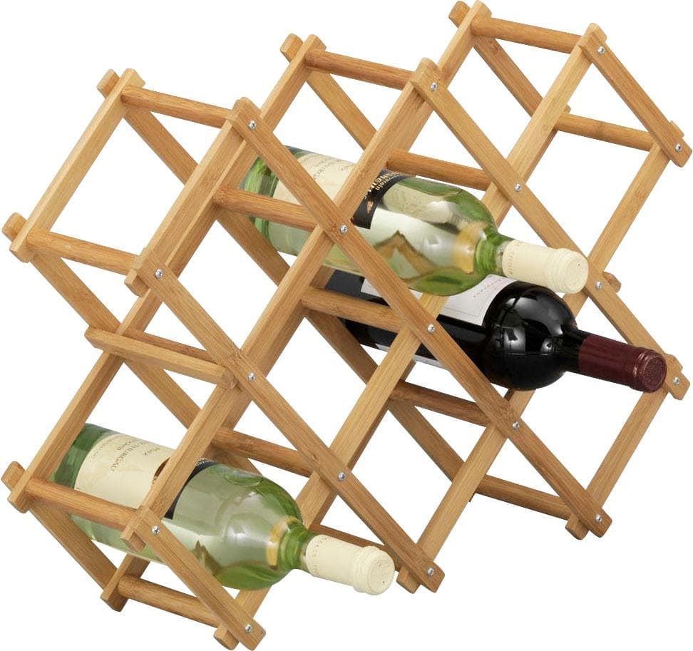 Zeller Present Weinregal Bamboo Beige Faltbar Bambus
