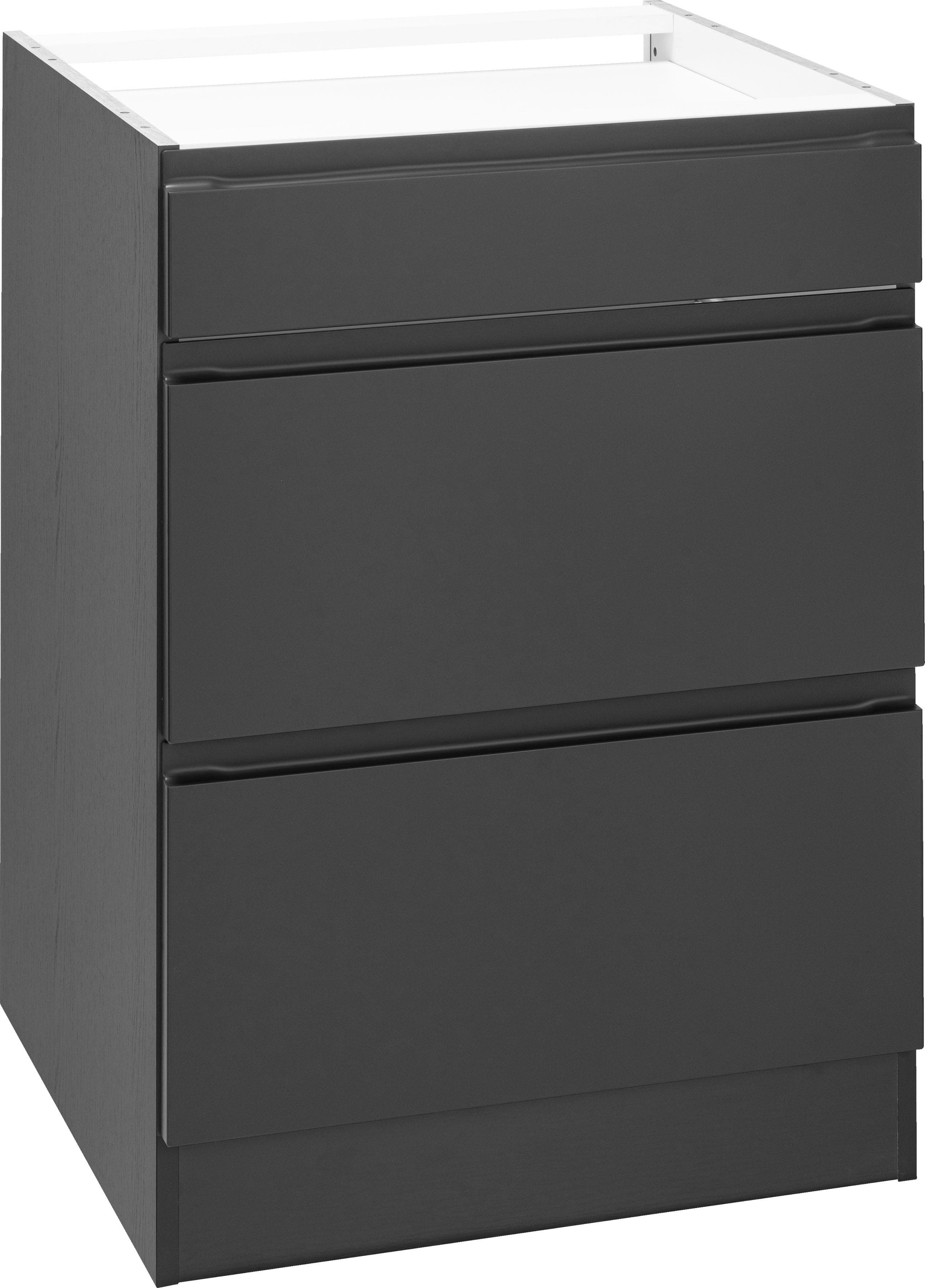 Umbauschrank KS-Bruneck Grau Matt 60cm MDF Fronten Kochstation