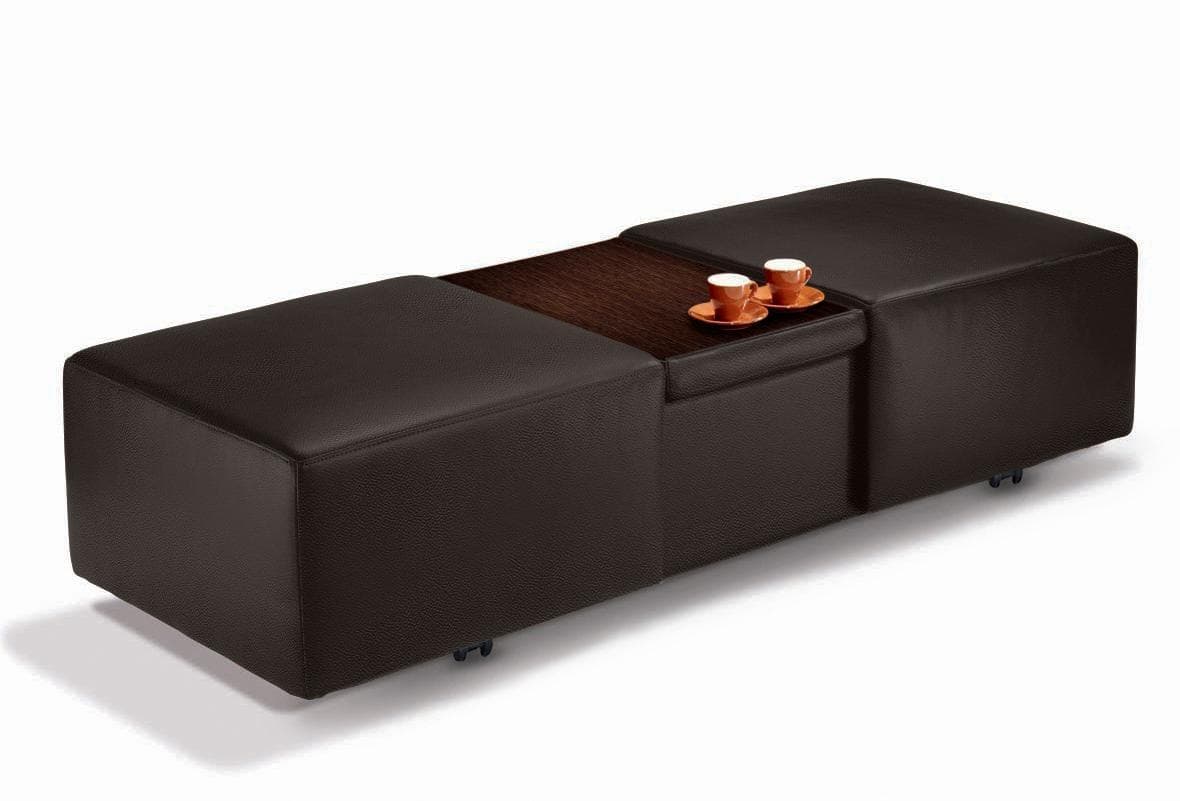 W.SCHILLIG Hocker taboo Braun Ausziehbar mit Stauraum Leder