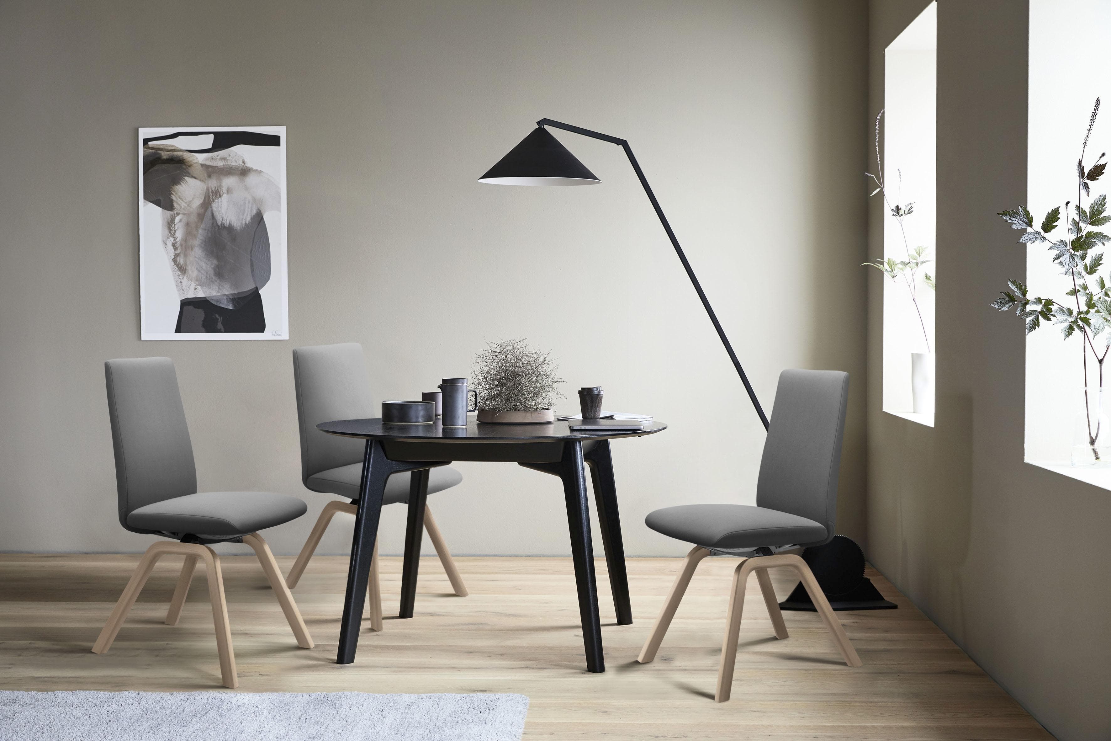 STRESSLESS Polsterstuhl Laurel Dunkelgrau Schwarz Microfaser DINAMICA