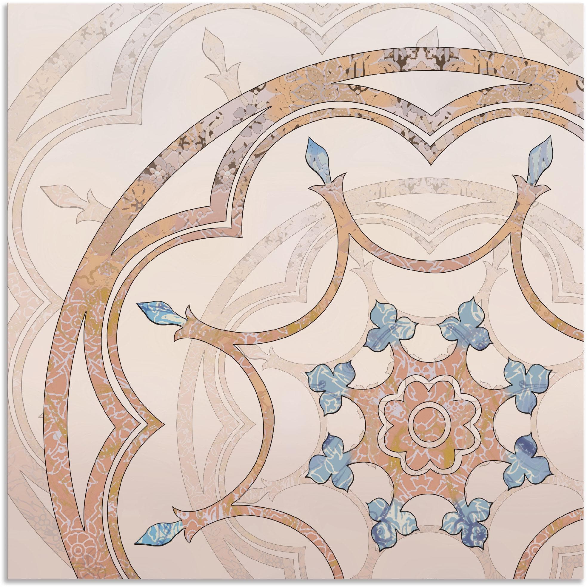 Artland Wandbild Boho Mandala 50x50 cm Alu-Dibond-Druck