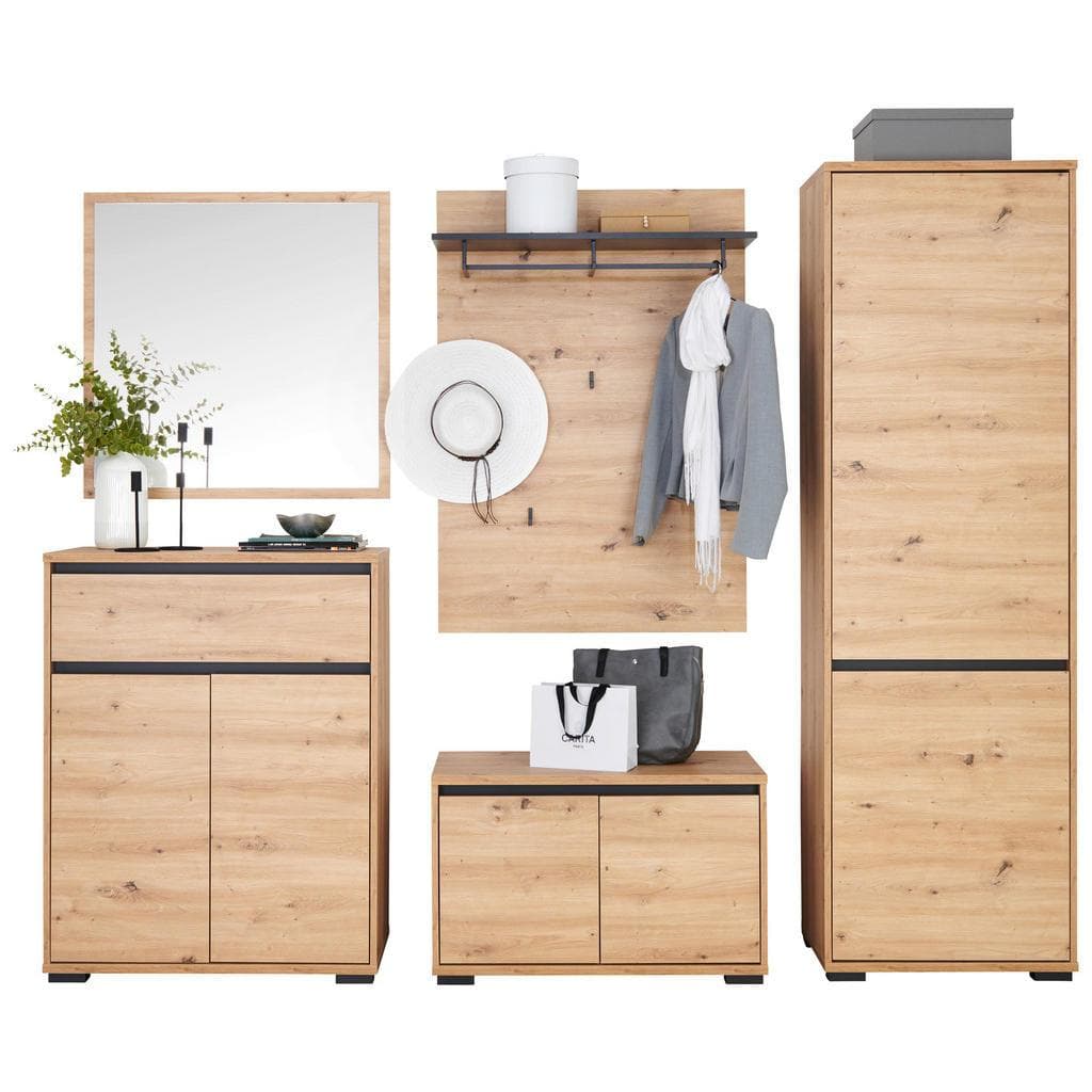 Xora Garderobe Anthrazit Eiche Artisan Holzwerkstoff