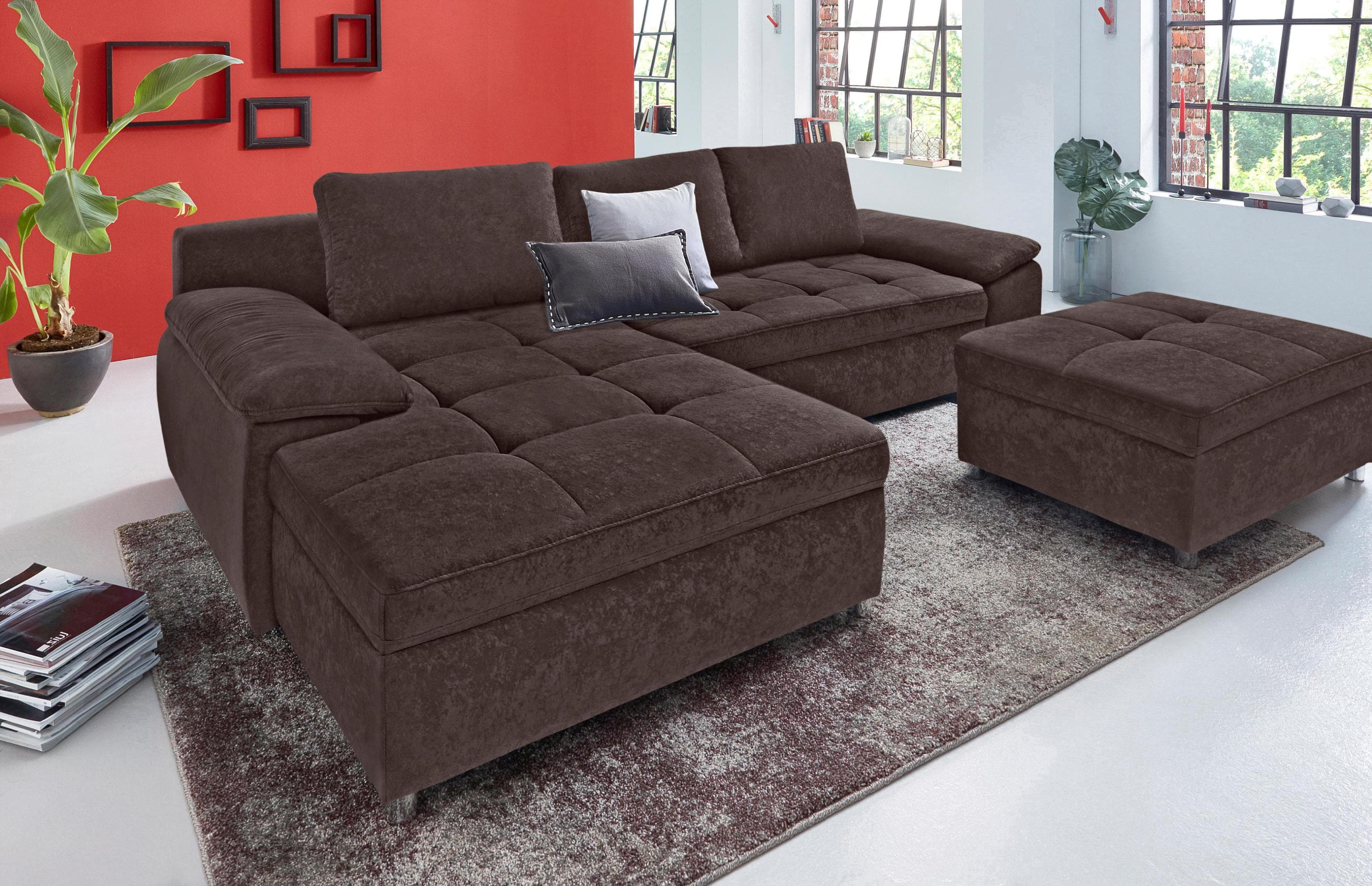 HOME AFFAIRE Ecksofa Labene L-Form XXL Dunkelbraun